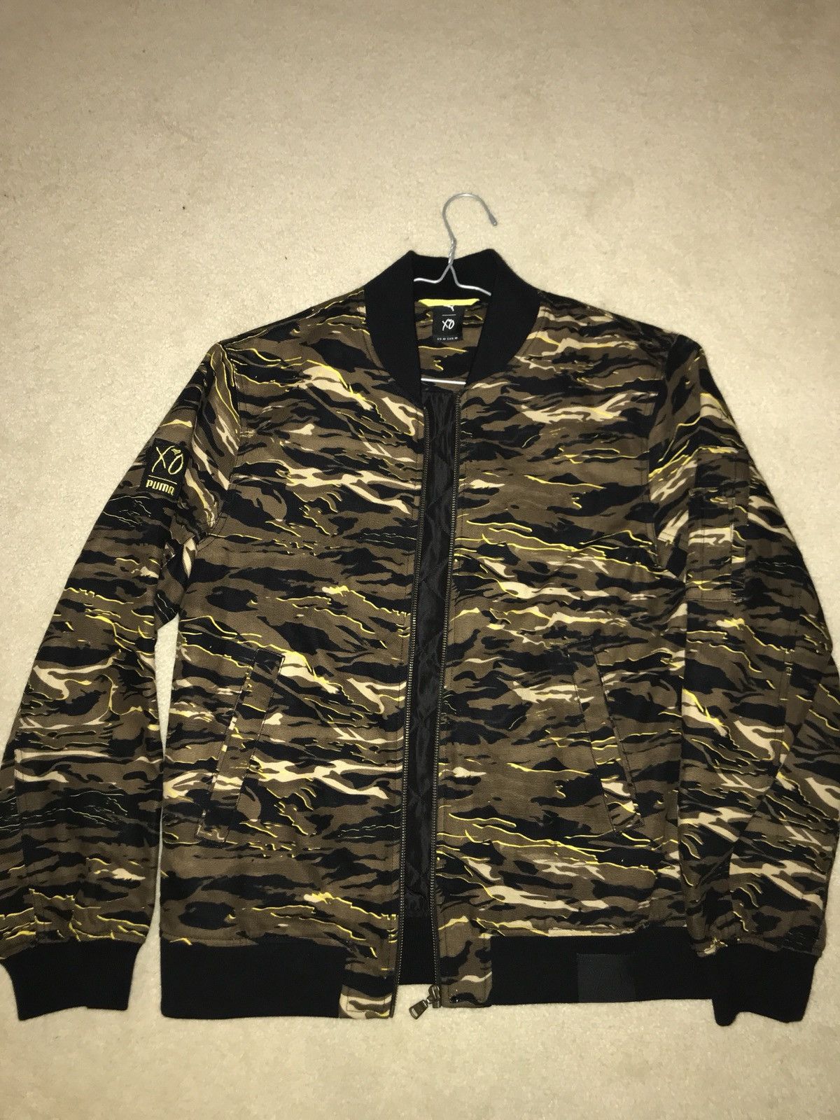 Puma camo bomber jacket best sale