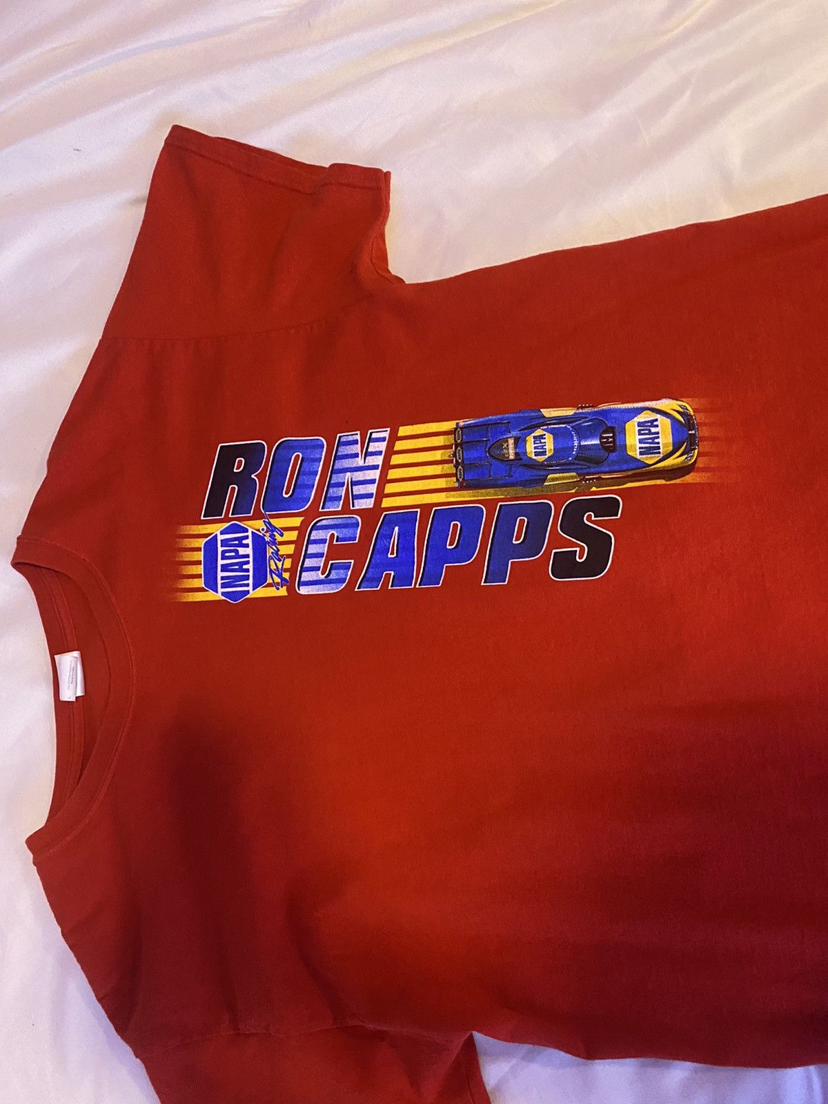 NASCAR × Vintage Vintage Ron Capps Nascar Graphics Red Tee Shirt Size US L / EU 52-54 / 3 - 2 Thumbnail