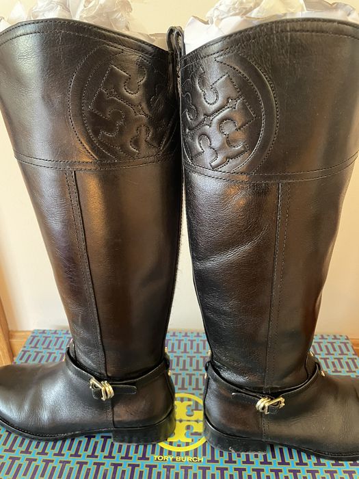 TORY BURCH MARLENE LEATHER RIDING BOOT SIZE