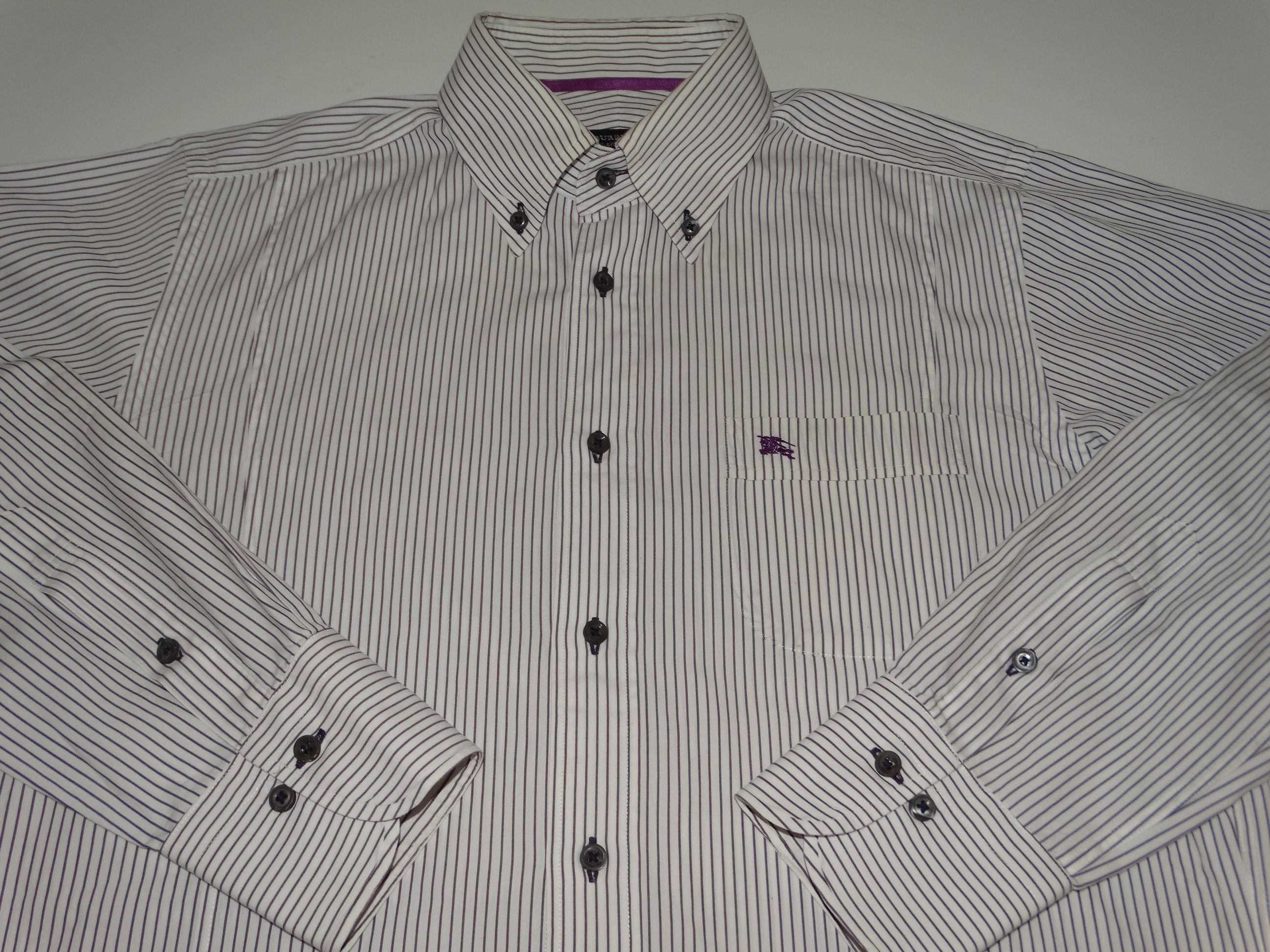 Burberry store Brit Gray Striped Button Down M