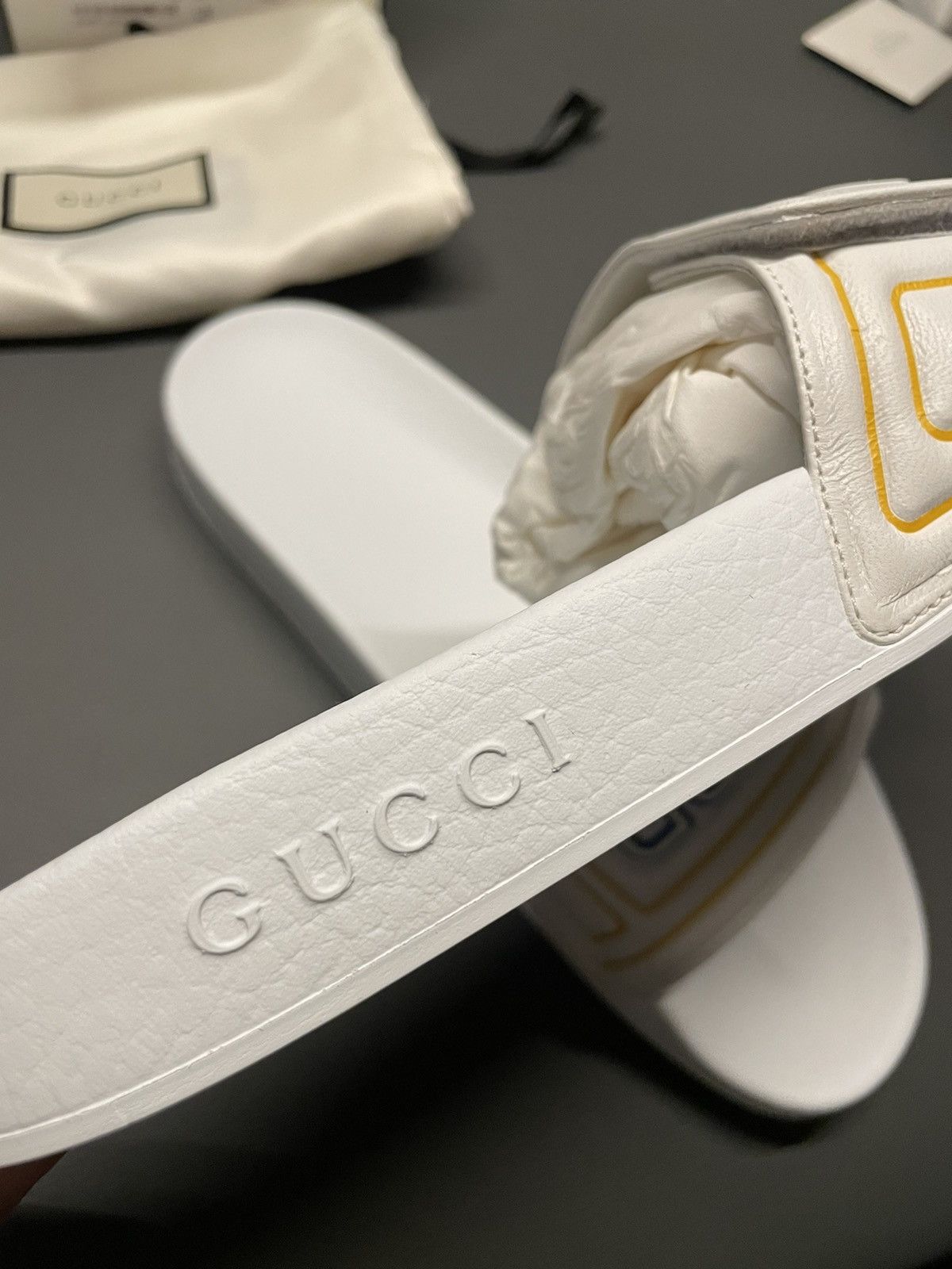 Gucci Brand NEW Limited Edition Logo Leather Sandal Slides Shoes Size US 9.5 / EU 42-43 - 14 Thumbnail