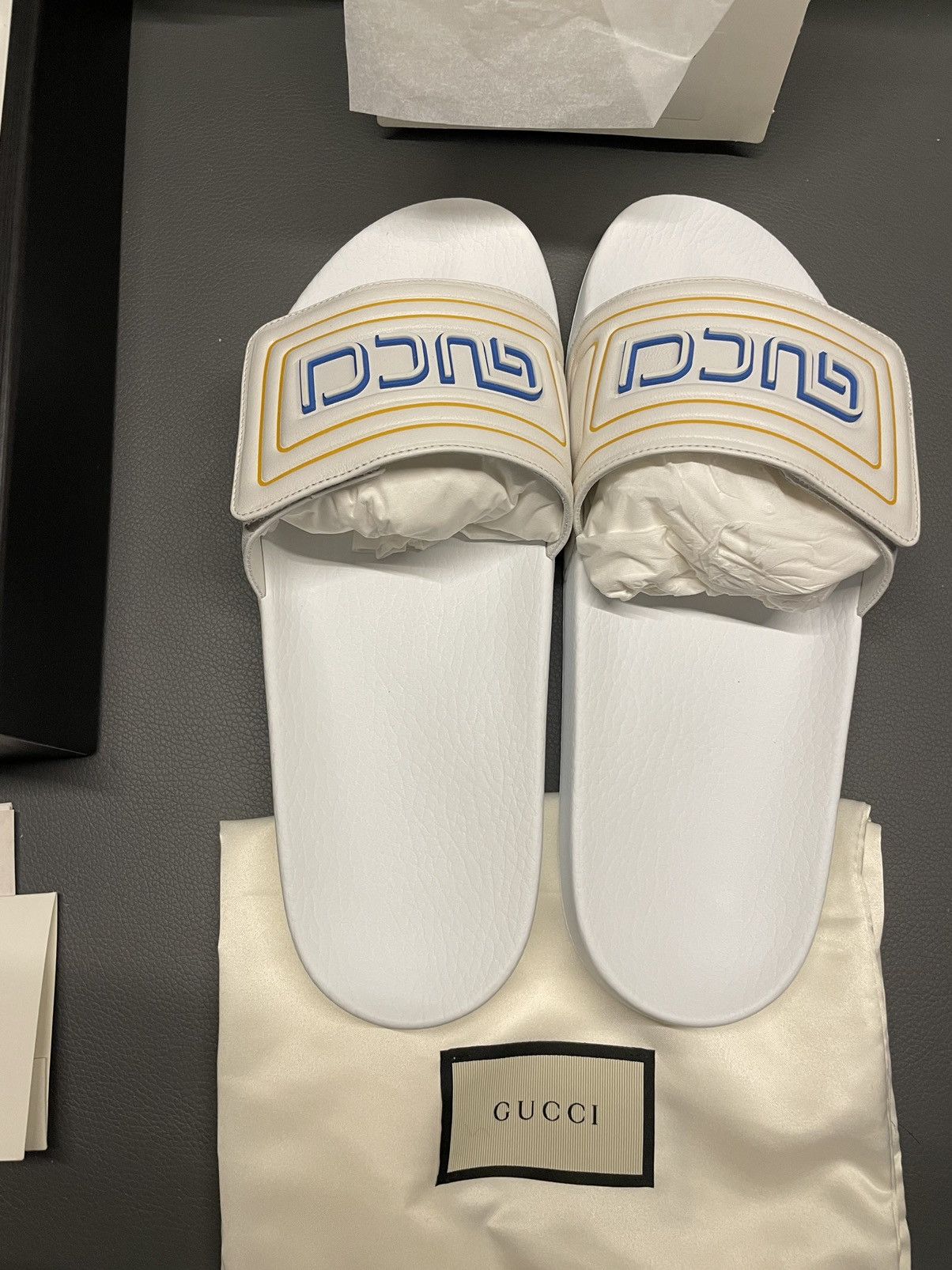 Gucci Brand NEW Limited Edition Logo Leather Sandal Slides Shoes Size US 9.5 / EU 42-43 - 10 Thumbnail
