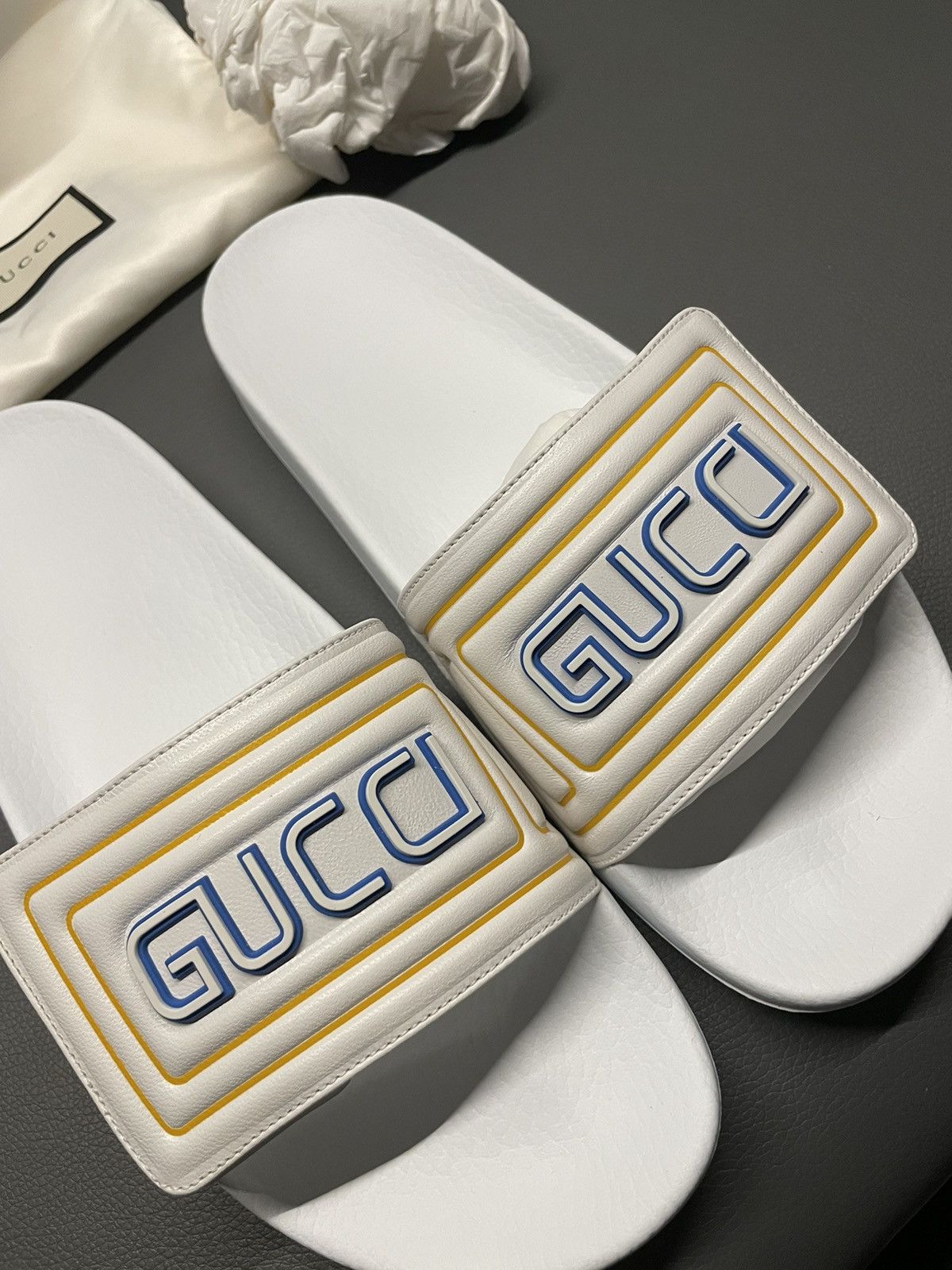 Gucci Brand NEW Limited Edition Logo Leather Sandal Slides Shoes Size US 9.5 / EU 42-43 - 5 Thumbnail