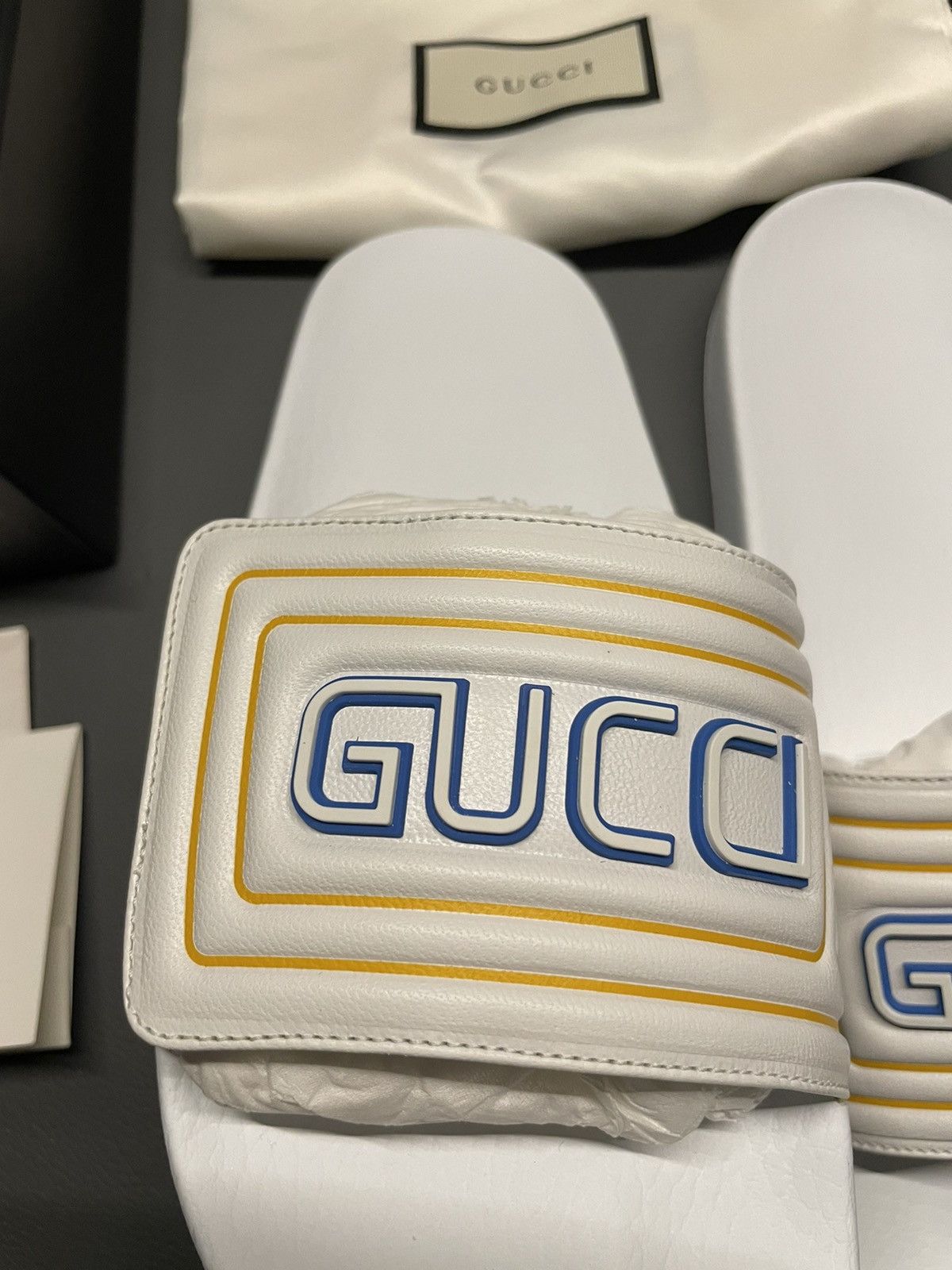Gucci Brand NEW Limited Edition Logo Leather Sandal Slides Shoes Size US 9.5 / EU 42-43 - 13 Thumbnail