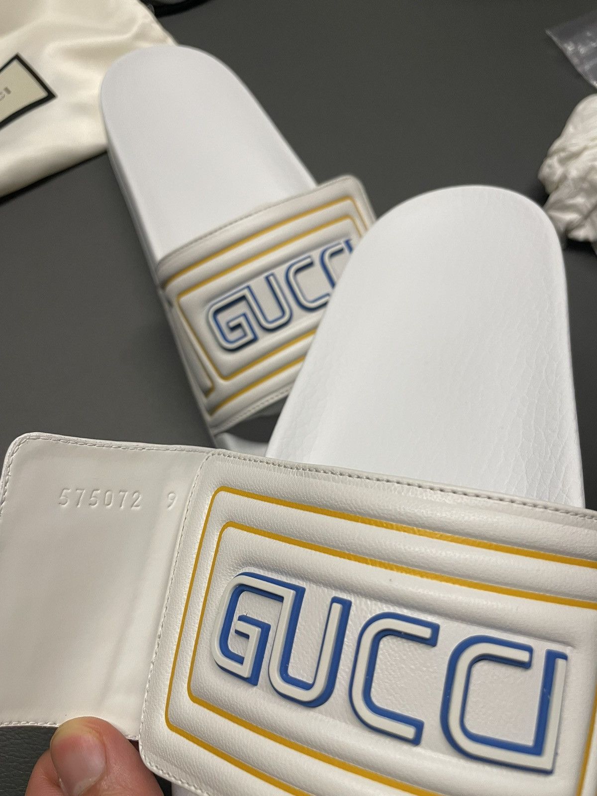 Gucci Brand NEW Limited Edition Logo Leather Sandal Slides Shoes Size US 9.5 / EU 42-43 - 17 Thumbnail