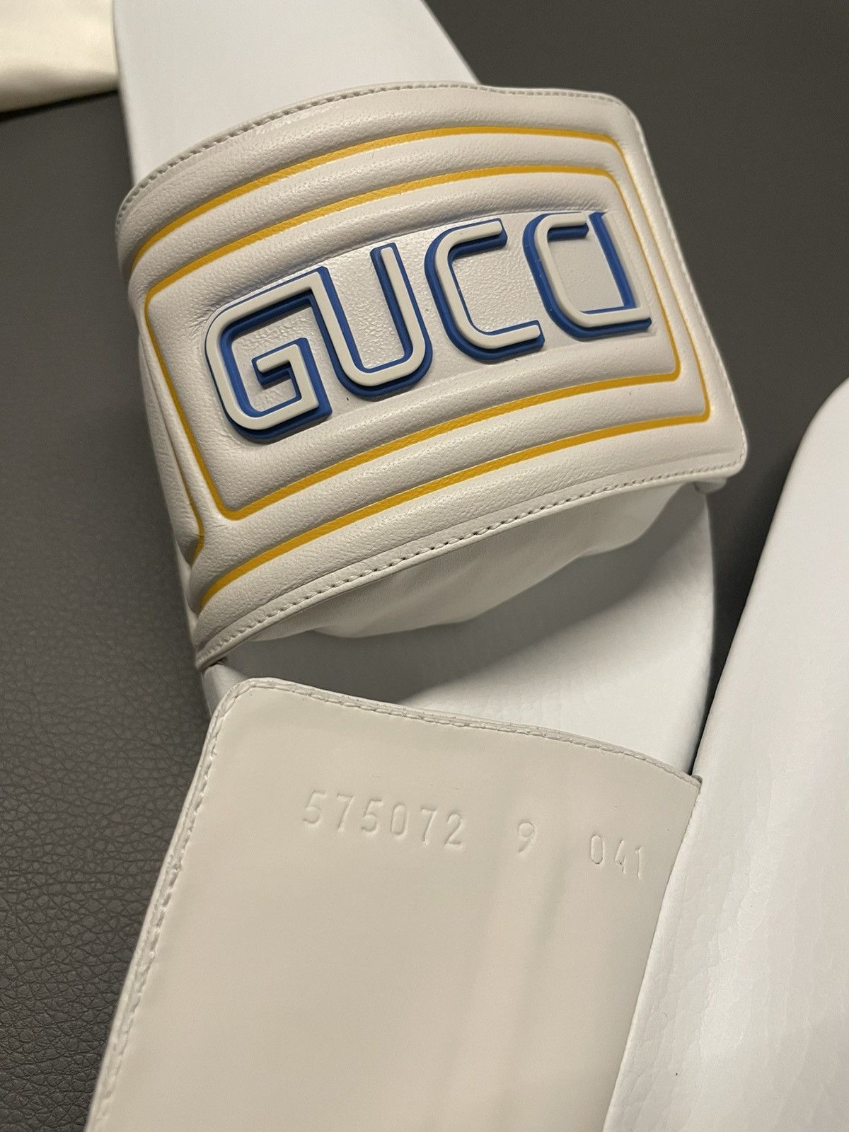 Gucci Brand NEW Limited Edition Logo Leather Sandal Slides Shoes Size US 9.5 / EU 42-43 - 18 Thumbnail