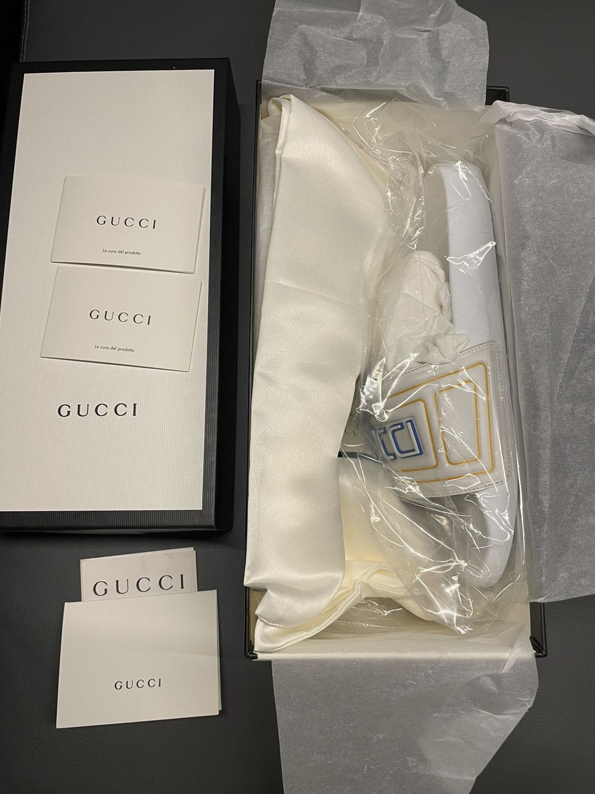 Gucci Brand NEW Limited Edition Logo Leather Sandal Slides Shoes Size US 9.5 / EU 42-43 - 4 Thumbnail