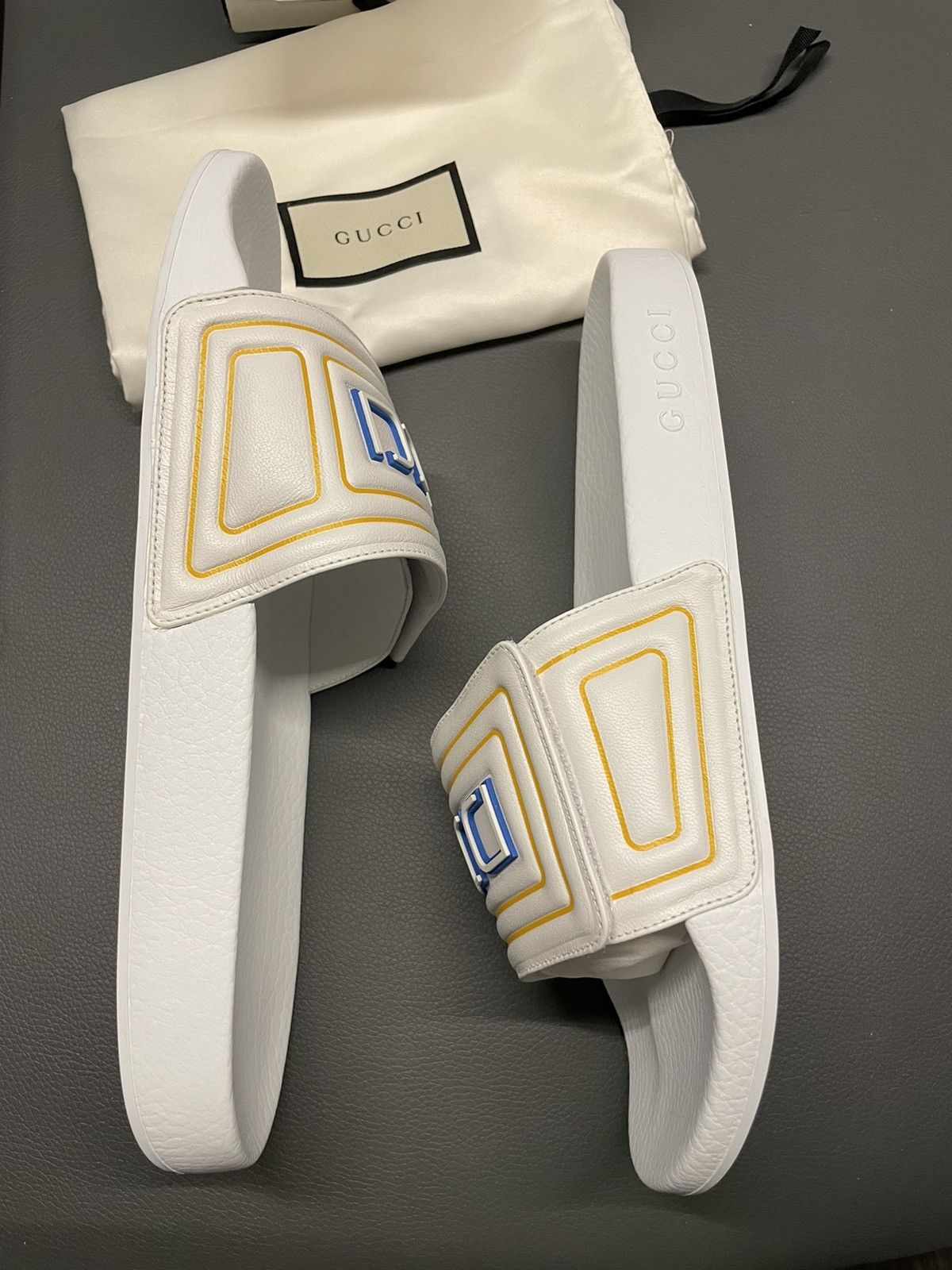 Gucci Brand NEW Limited Edition Logo Leather Sandal Slides Shoes Size US 9.5 / EU 42-43 - 20 Thumbnail