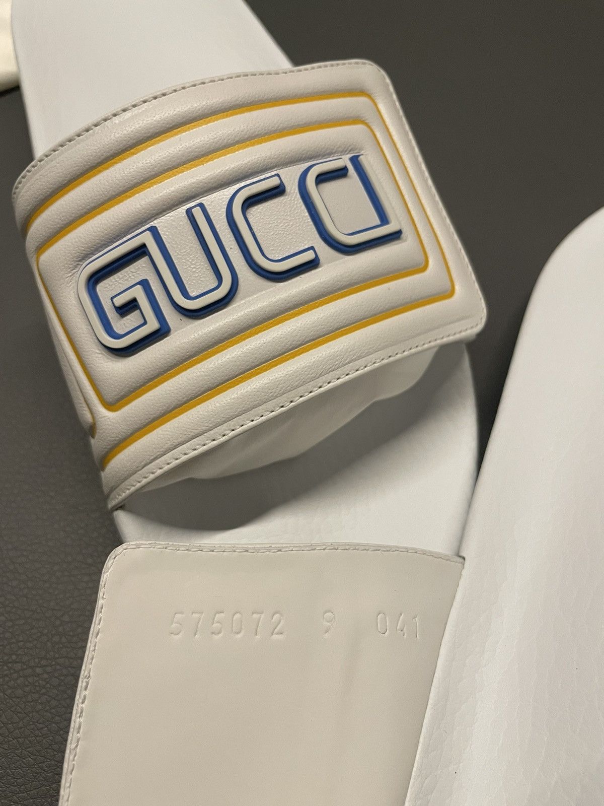 Gucci Brand NEW Limited Edition Logo Leather Sandal Slides Shoes Size US 9.5 / EU 42-43 - 6 Thumbnail