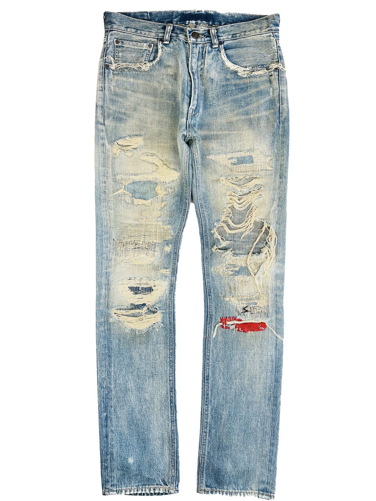 image of Undercover 68 Red Yarn Denim Jeans in Blue, Men's (Size 31)