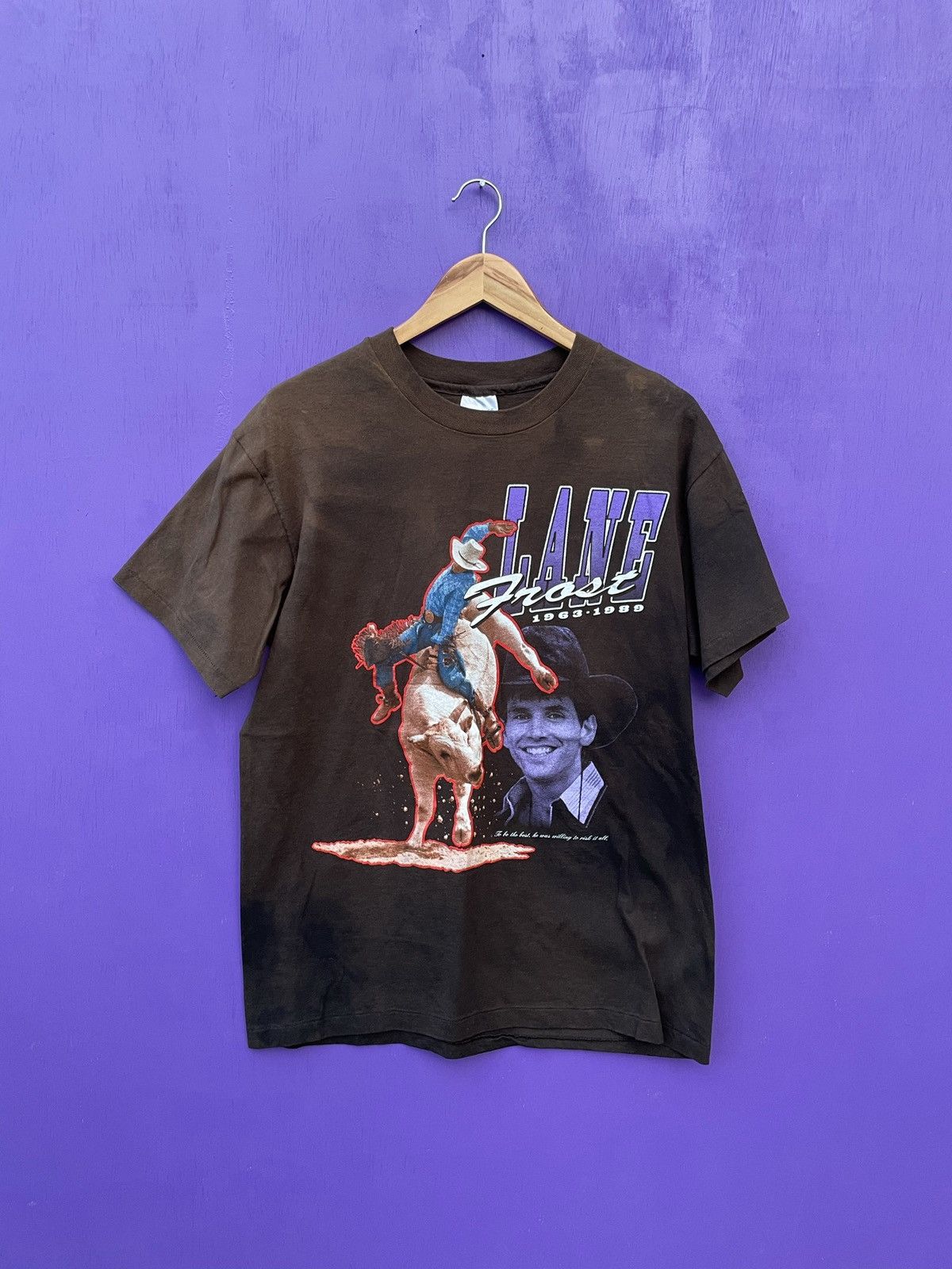 Vintage Vintage faded Lane frost bull rider memorial t-shirt | Grailed