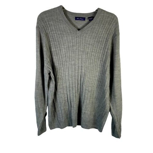 Alan Flusser Alan Flusser Acrylic Knitted Sweater Long Sleeves V-Neck ...