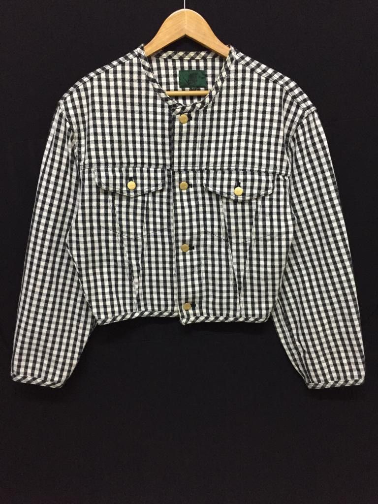 Jean Paul Gaultier SS88 JPG checkered tartan balloon crop denim jacket Size US M / EU 48-50 / 2 - 3 Thumbnail