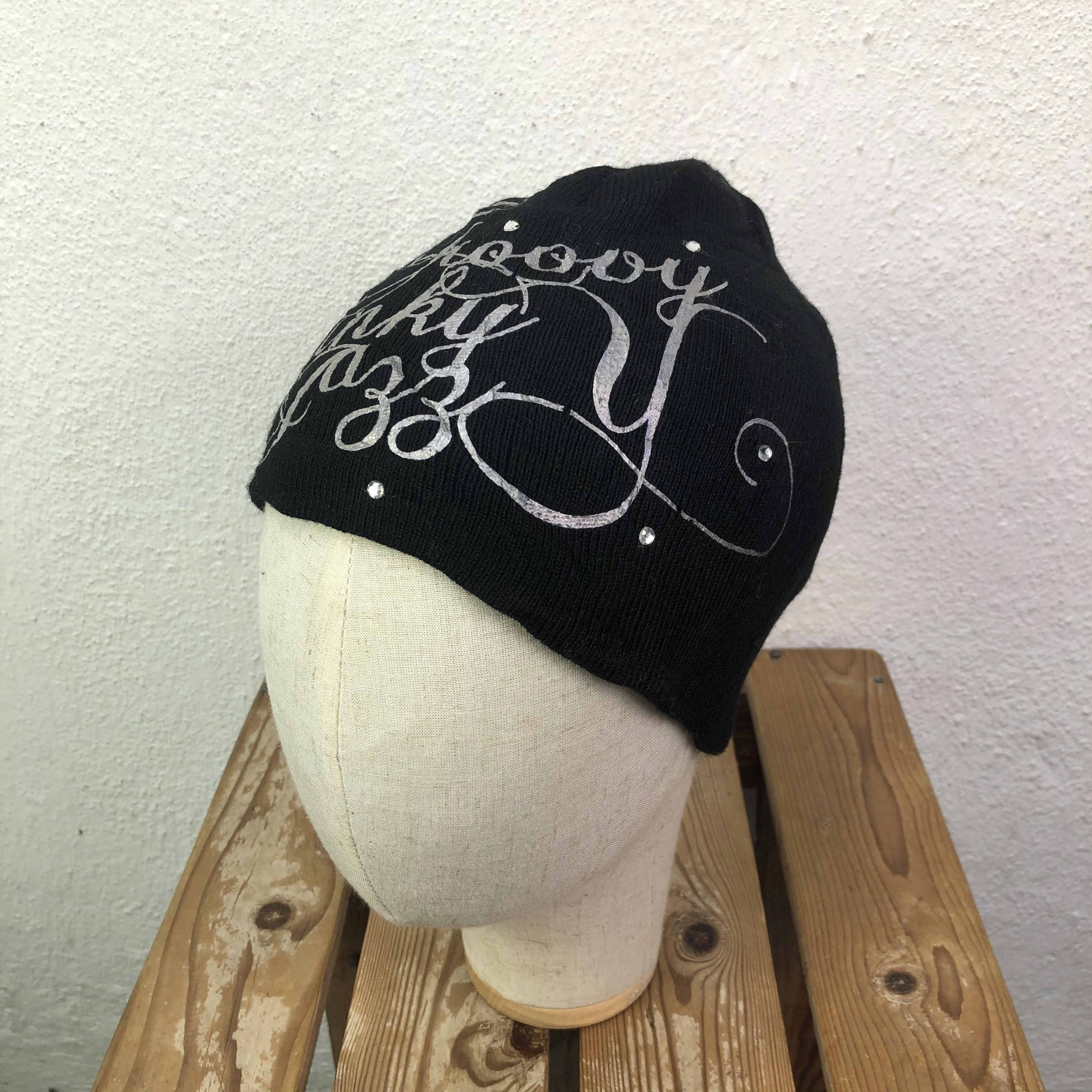 Japanese Brand We Yant Funky Black Beanie Hat Size ONE SIZE - 3 Thumbnail