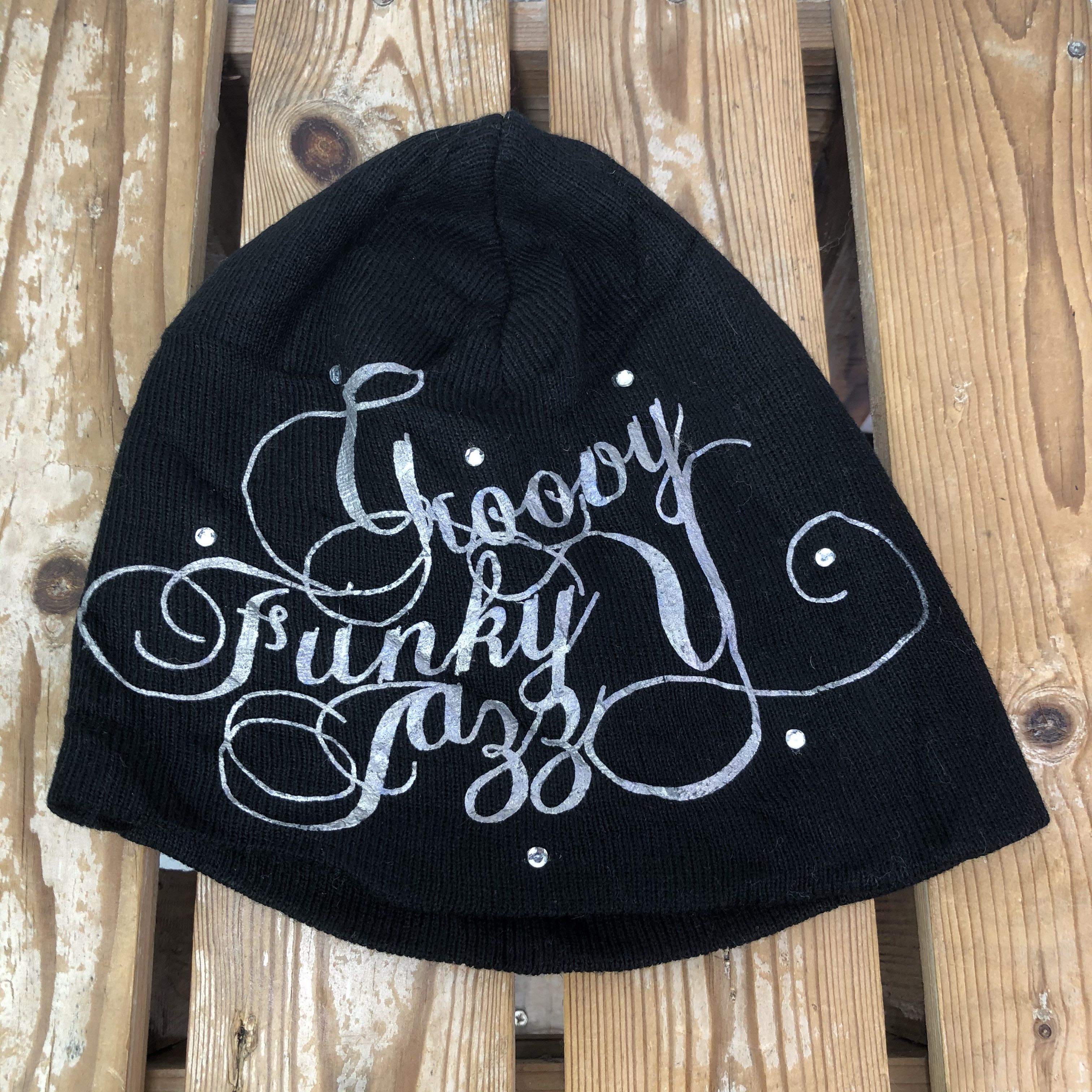 Japanese Brand We Yant Funky Black Beanie Hat Size ONE SIZE - 6 Thumbnail