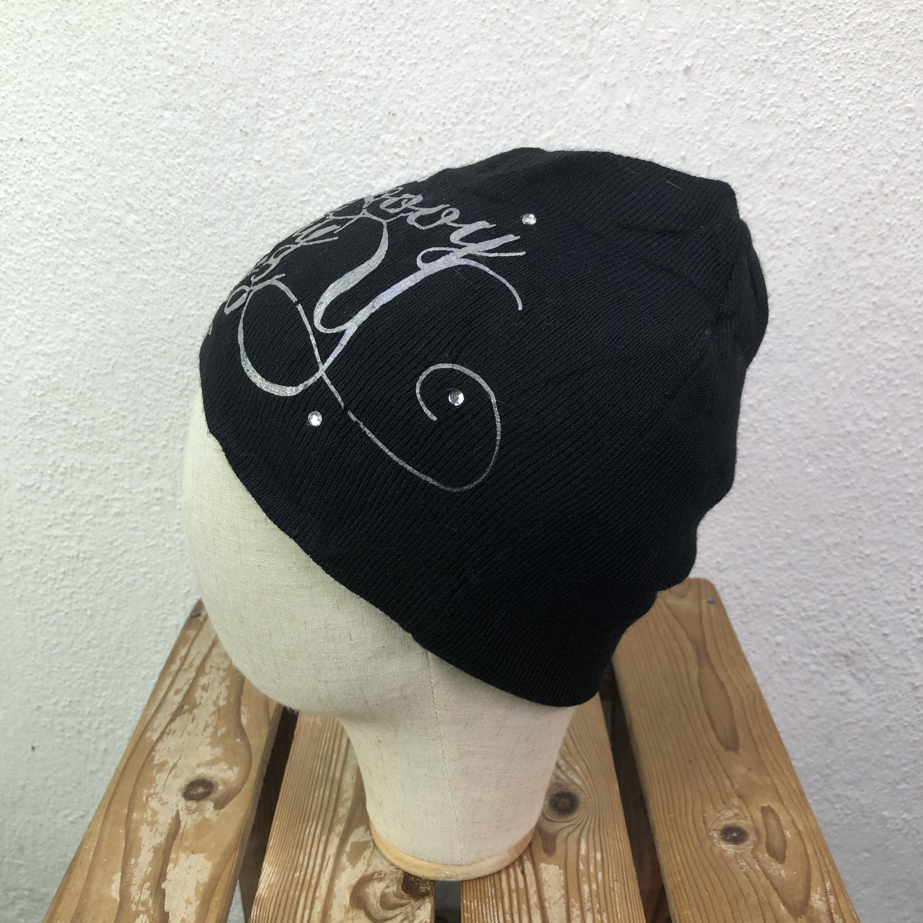 Japanese Brand We Yant Funky Black Beanie Hat Size ONE SIZE - 4 Thumbnail