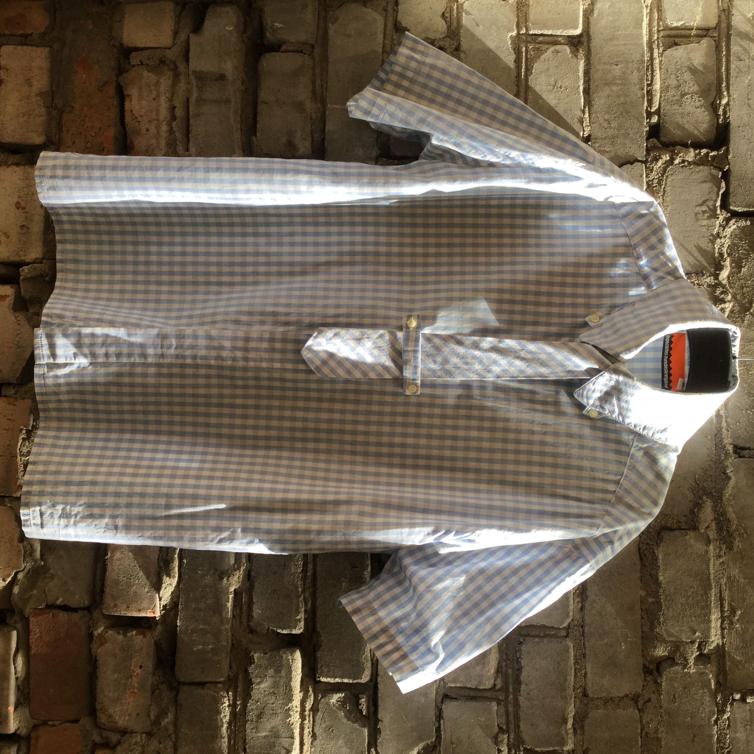 image of Dupe Shirt With Tie.like Stone Island Or C.p. Company in White/Blue, Men's (Size Medium)