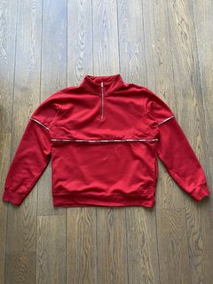 Supreme Logo Piping Half Zip Sweatshirt | Grailed