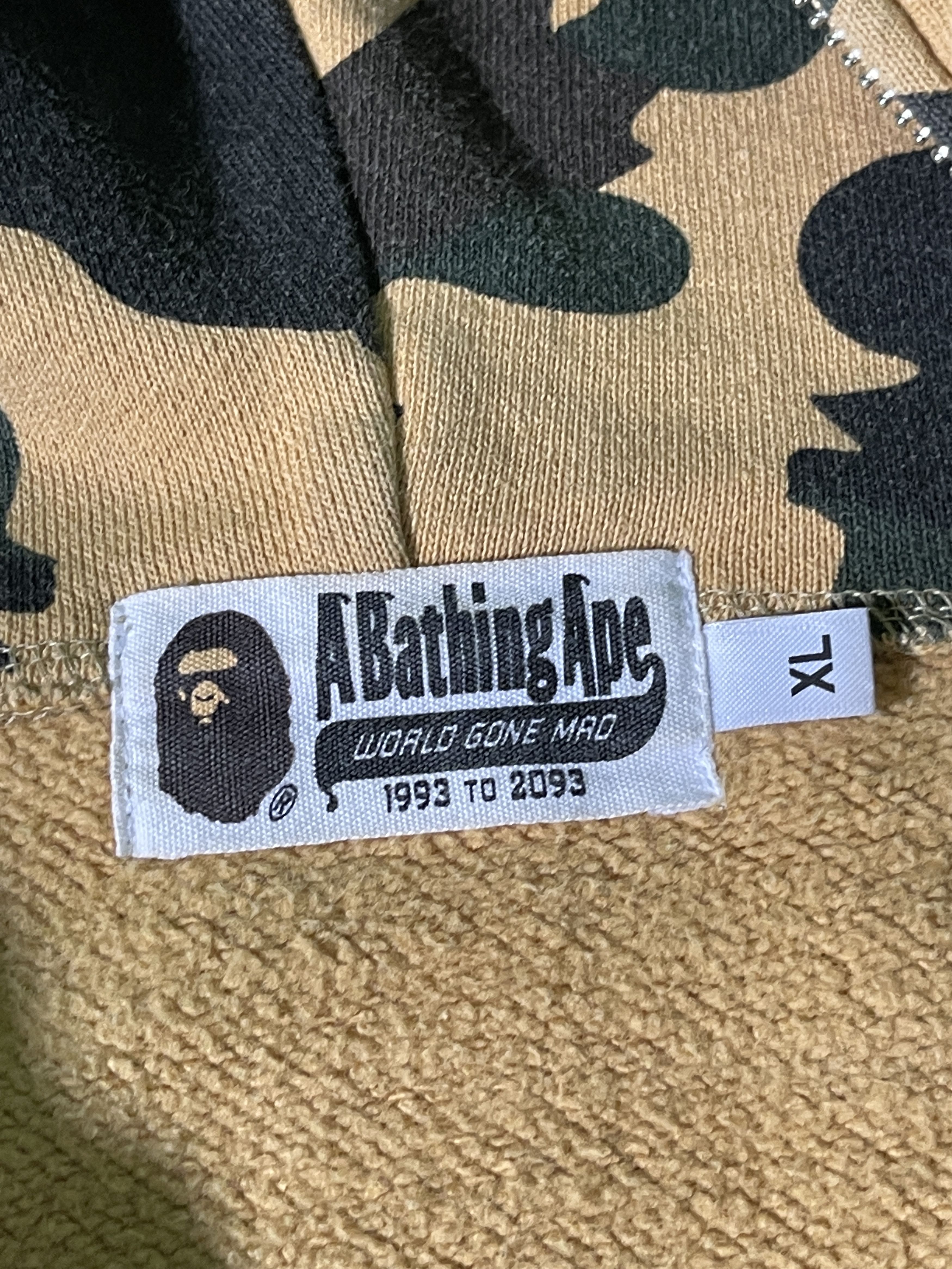 Bape Hoodie Bape Yellow Camo Size US XL / EU 56 / 4 - 5 Thumbnail