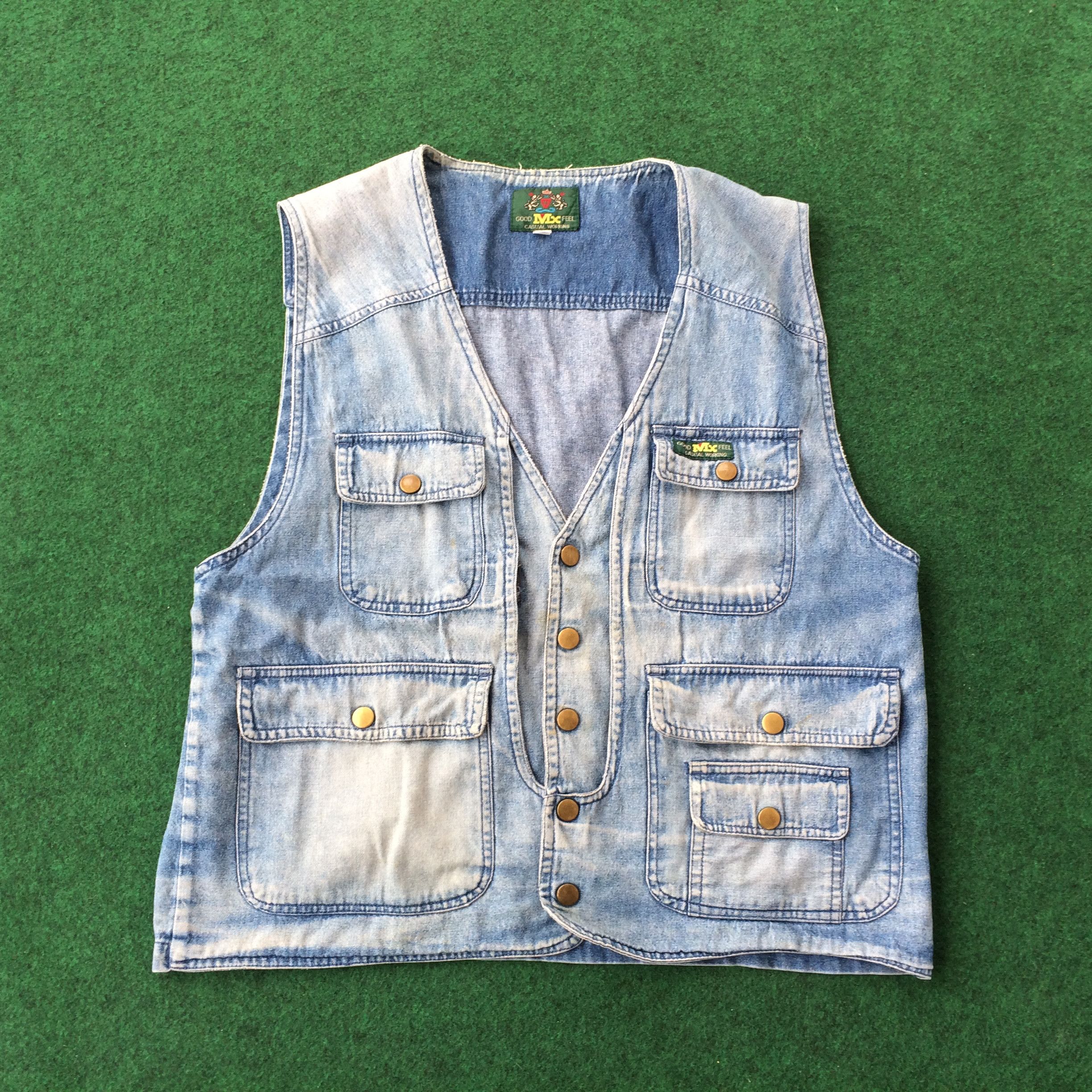 Vintage Good MX Style Jeans Vest Streetwear Grailed