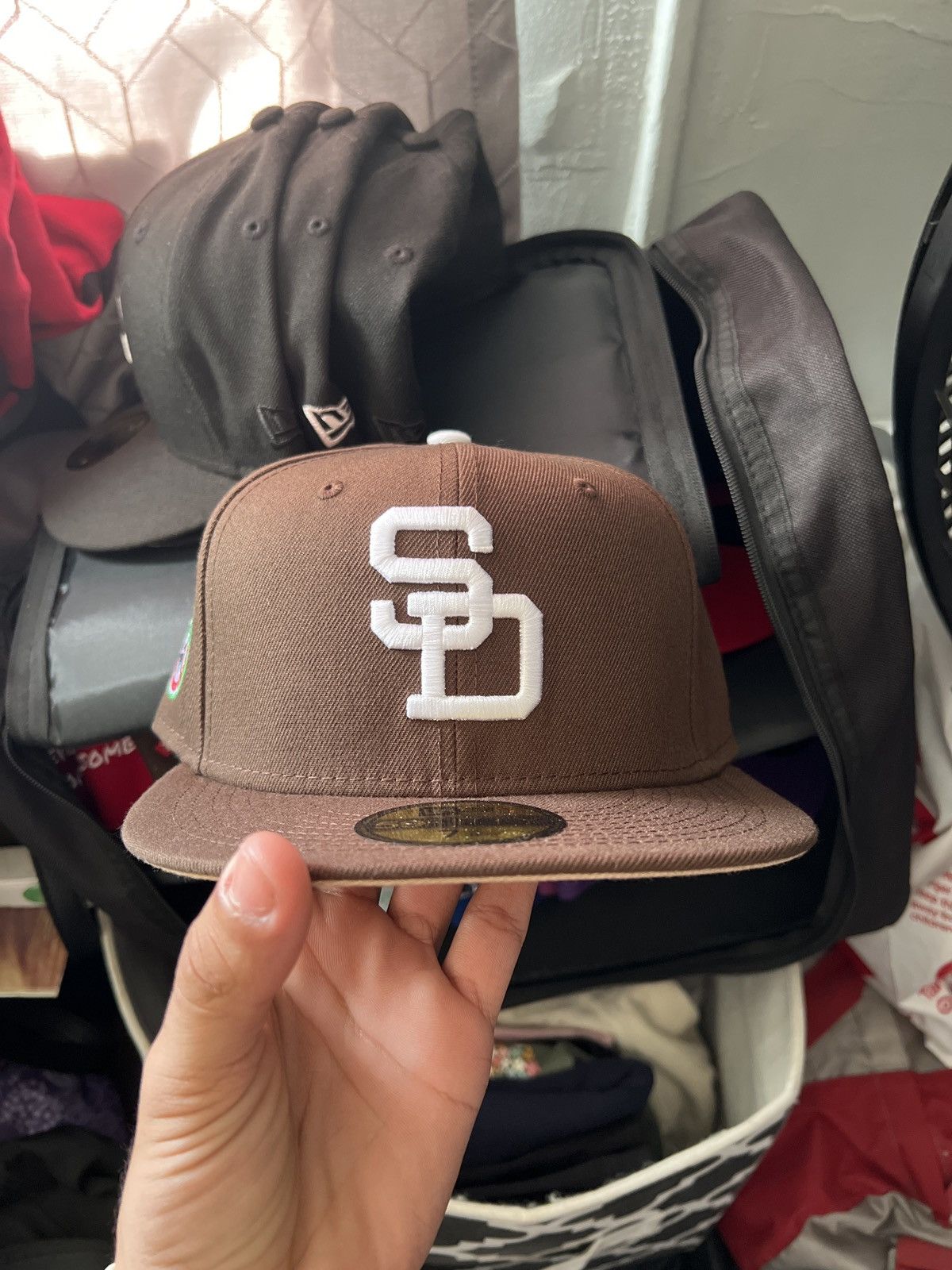 San Diego Padres Fitted 59Fifty Cafe Con Leche Brown Hat Cap Camel