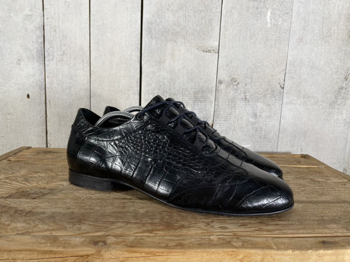 Just Cavalli × Roberto Cavalli Just Cavalli Roberto Cavalli Croc Pattern Leather Shoes Size US 8 / EU 41 - 1 Thumbnail