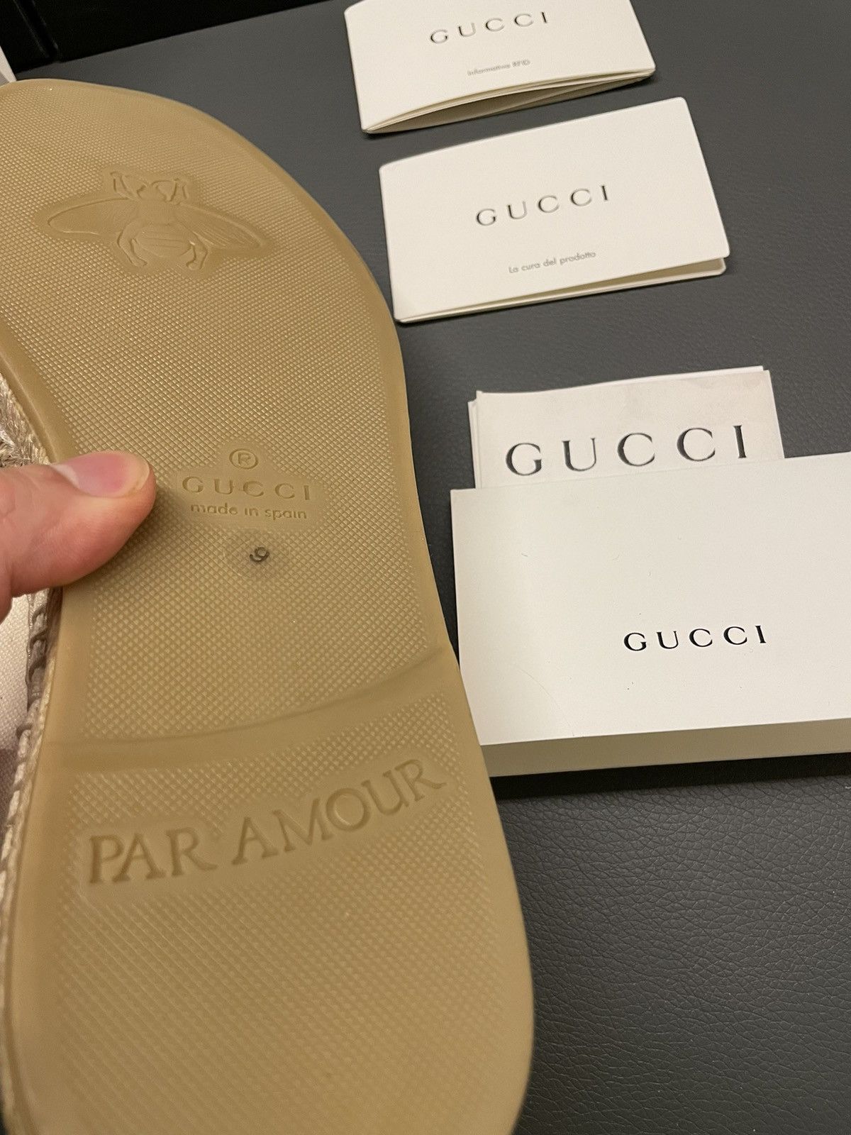 Gucci Limited Edition Runway Gucci Logo Leather Espadrilles Sheos Size US 9.5 / EU 42-43 - 9 Thumbnail
