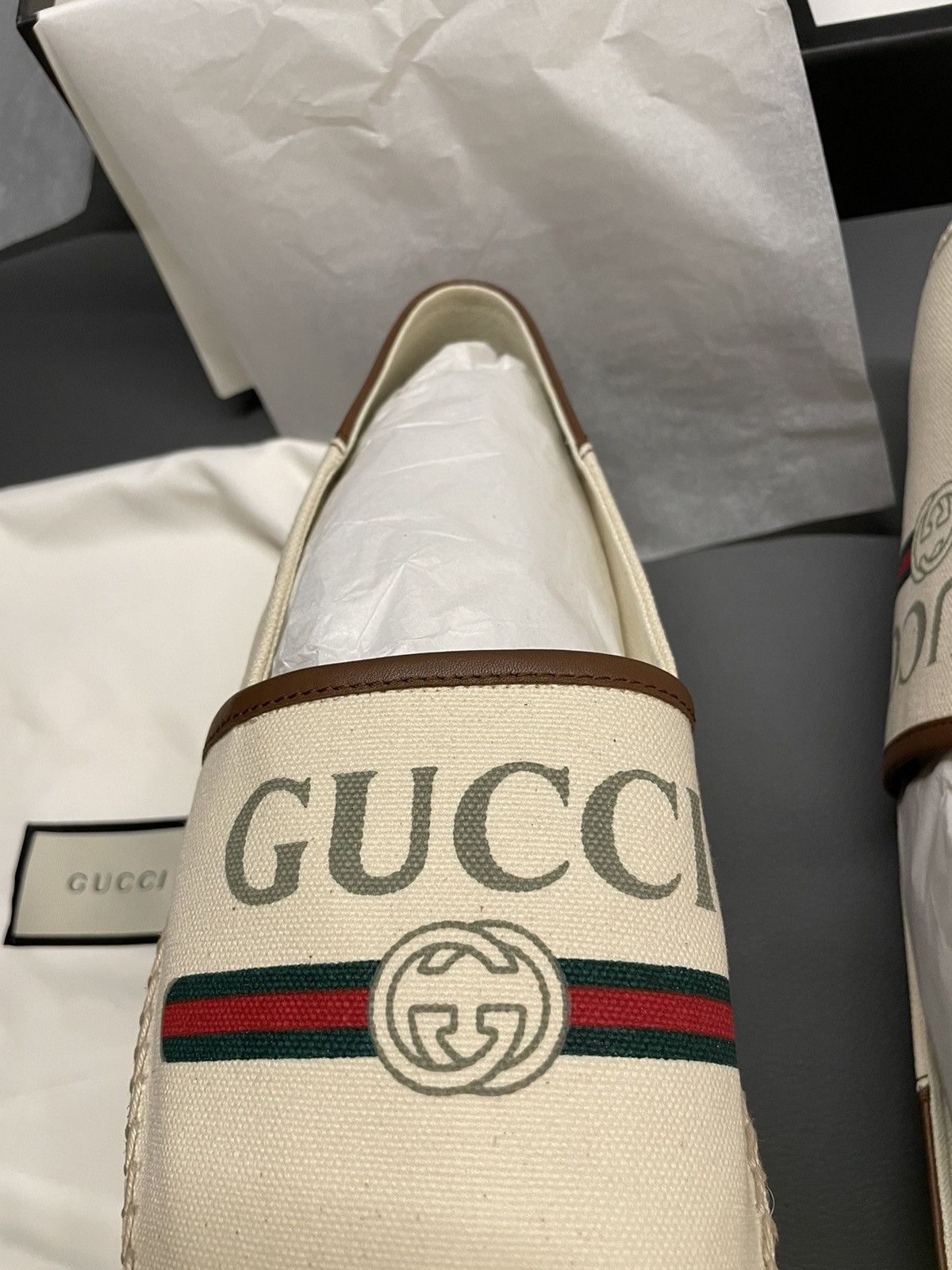 Gucci Limited Edition Runway Gucci Logo Leather Espadrilles Sheos Size US 9.5 / EU 42-43 - 12 Thumbnail