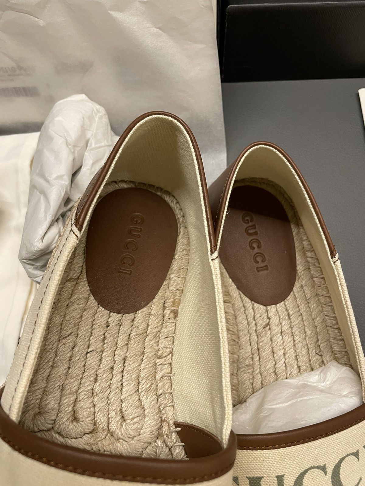 Gucci Limited Edition Runway Gucci Logo Leather Espadrilles Sheos Size US 9.5 / EU 42-43 - 14 Thumbnail