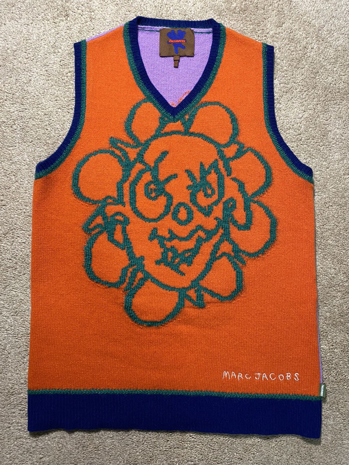 Marc Jacobs FW20 Heaven by Marc Jacobs Crazy Daisy Vest XS Orange 2020 |  Grailed