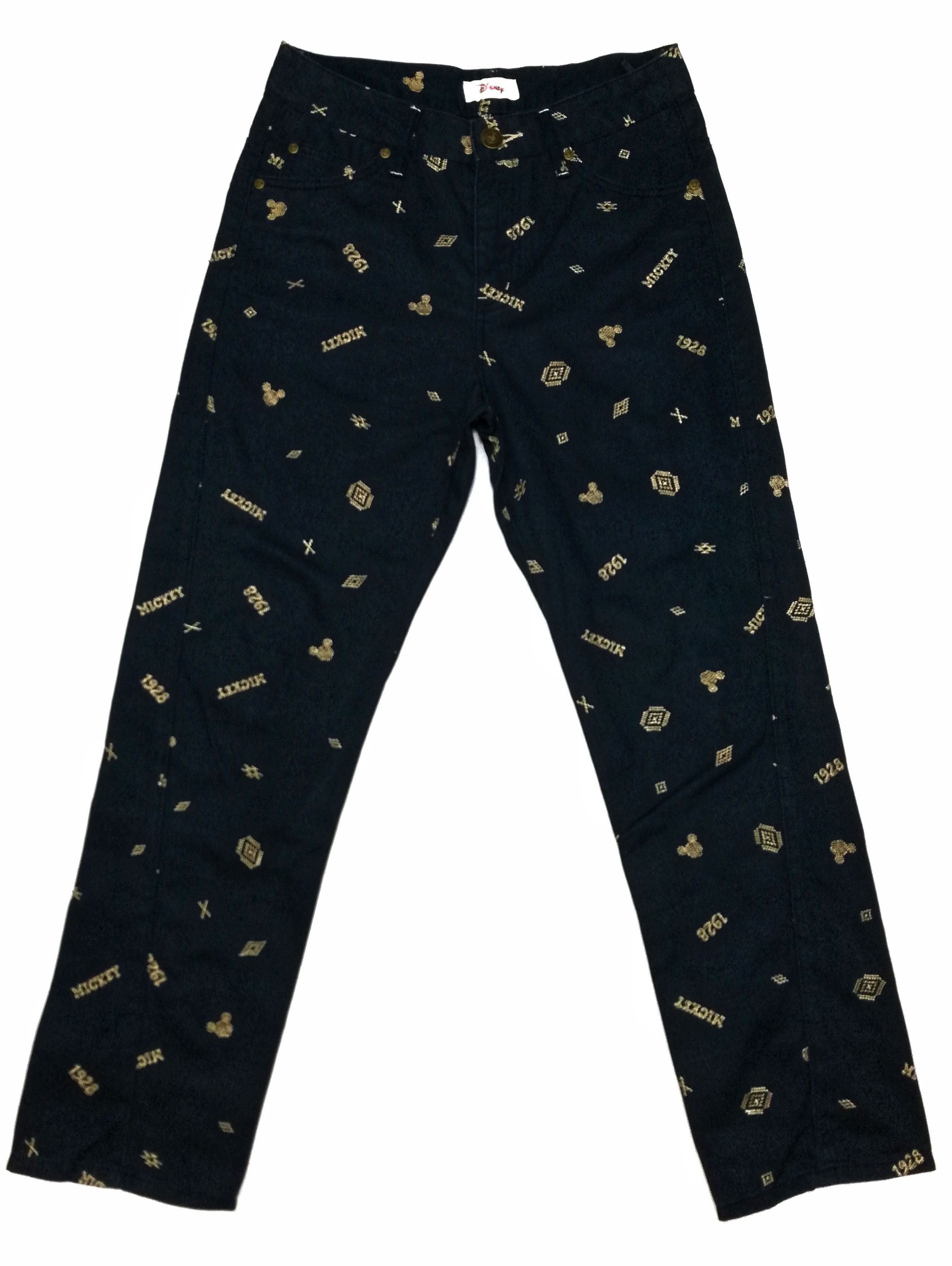 Disney × Mickey Mouse 🔥Disney Slim Fit Mickey Embroidered Casual Pants Cotton🔥 Size US 28 / EU 44 - 2 Thumbnail