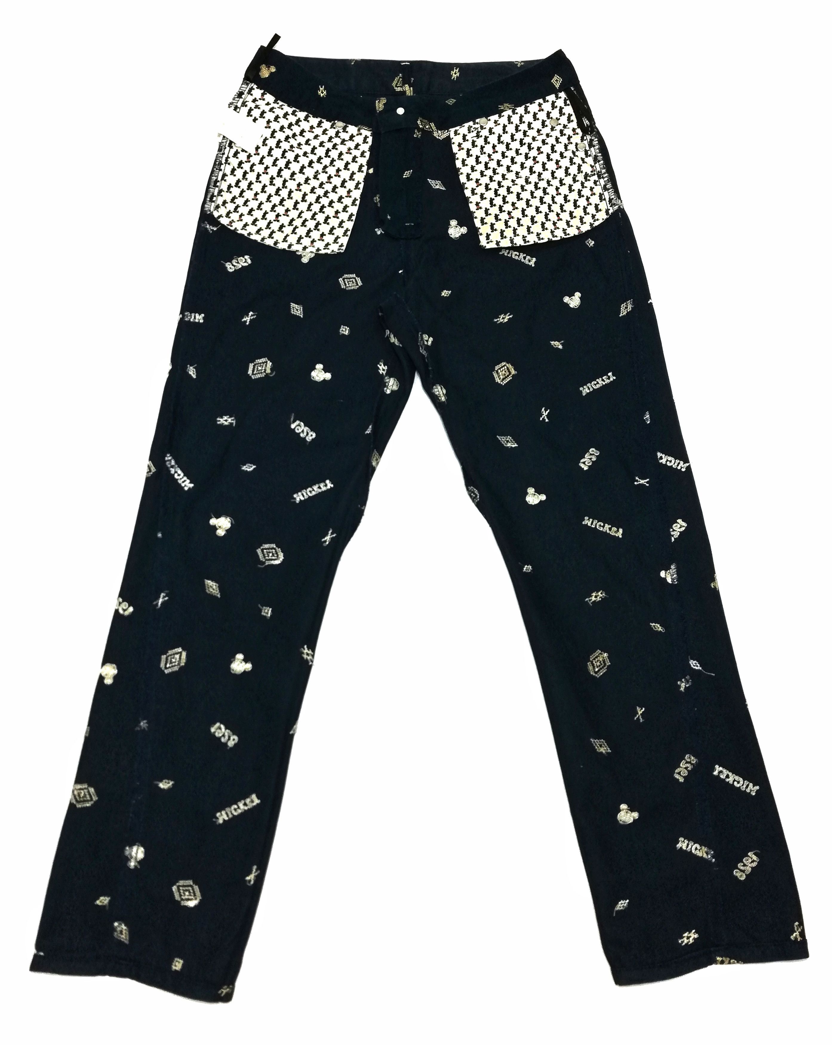Disney × Mickey Mouse 🔥Disney Slim Fit Mickey Embroidered Casual Pants Cotton🔥 Size US 28 / EU 44 - 16 Thumbnail