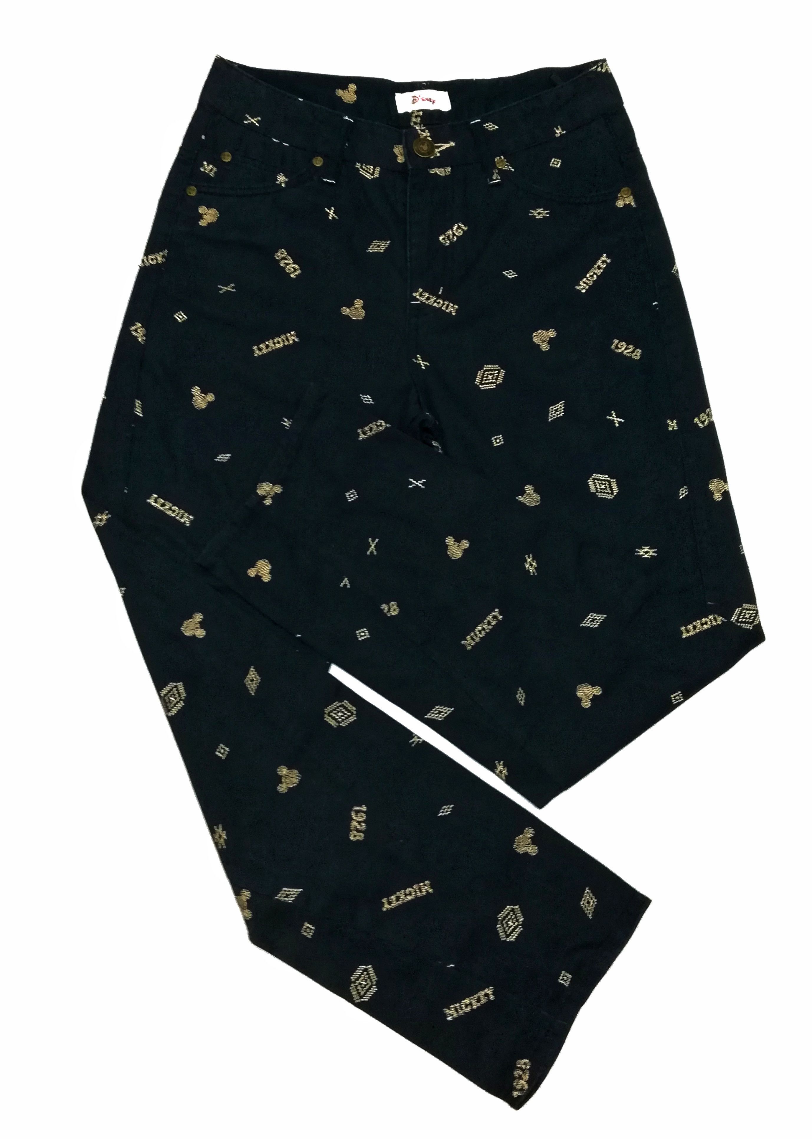 Disney × Mickey Mouse 🔥Disney Slim Fit Mickey Embroidered Casual Pants Cotton🔥 Size US 28 / EU 44 - 1 Thumbnail