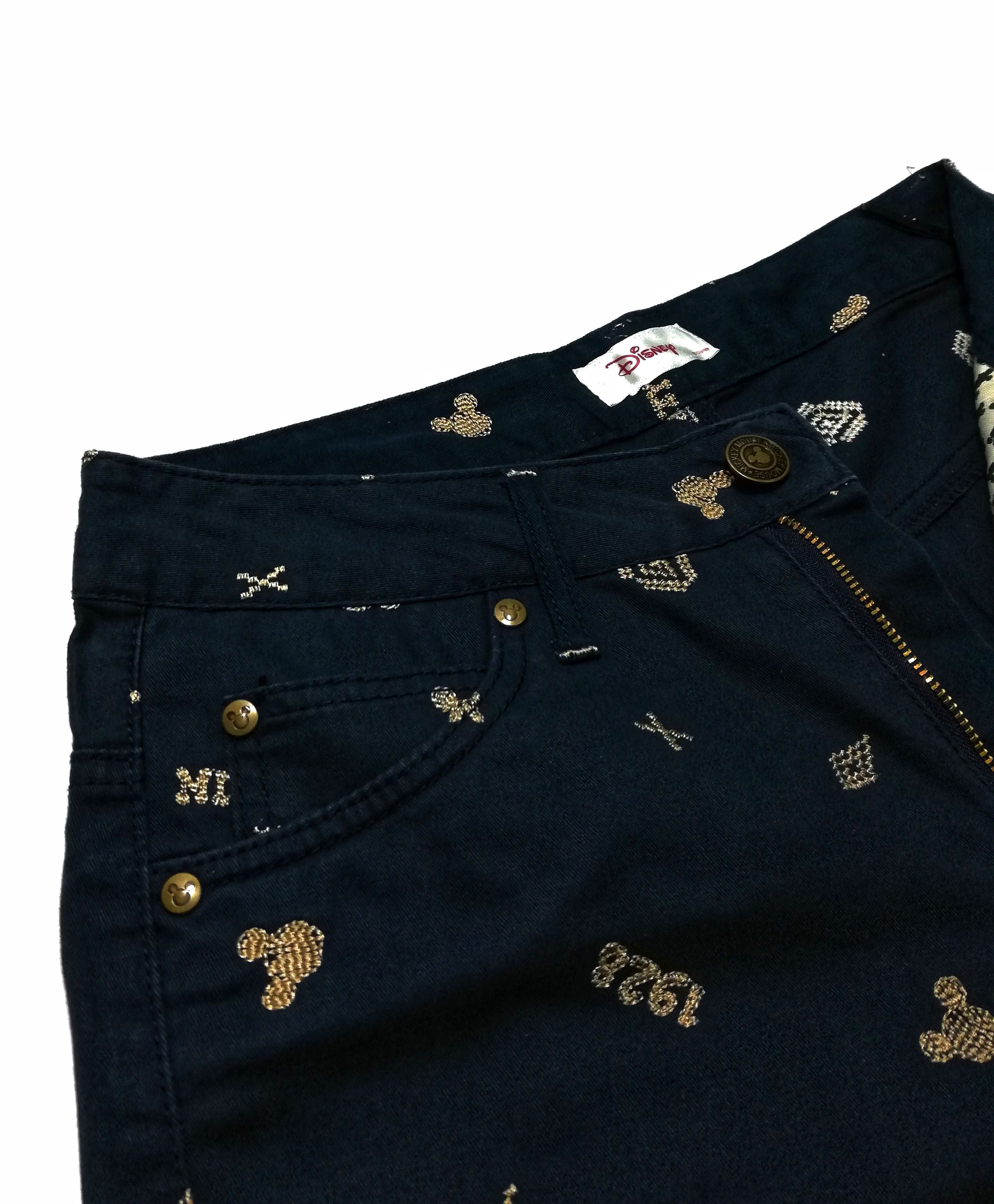 Disney × Mickey Mouse 🔥Disney Slim Fit Mickey Embroidered Casual Pants Cotton🔥 Size US 28 / EU 44 - 6 Thumbnail