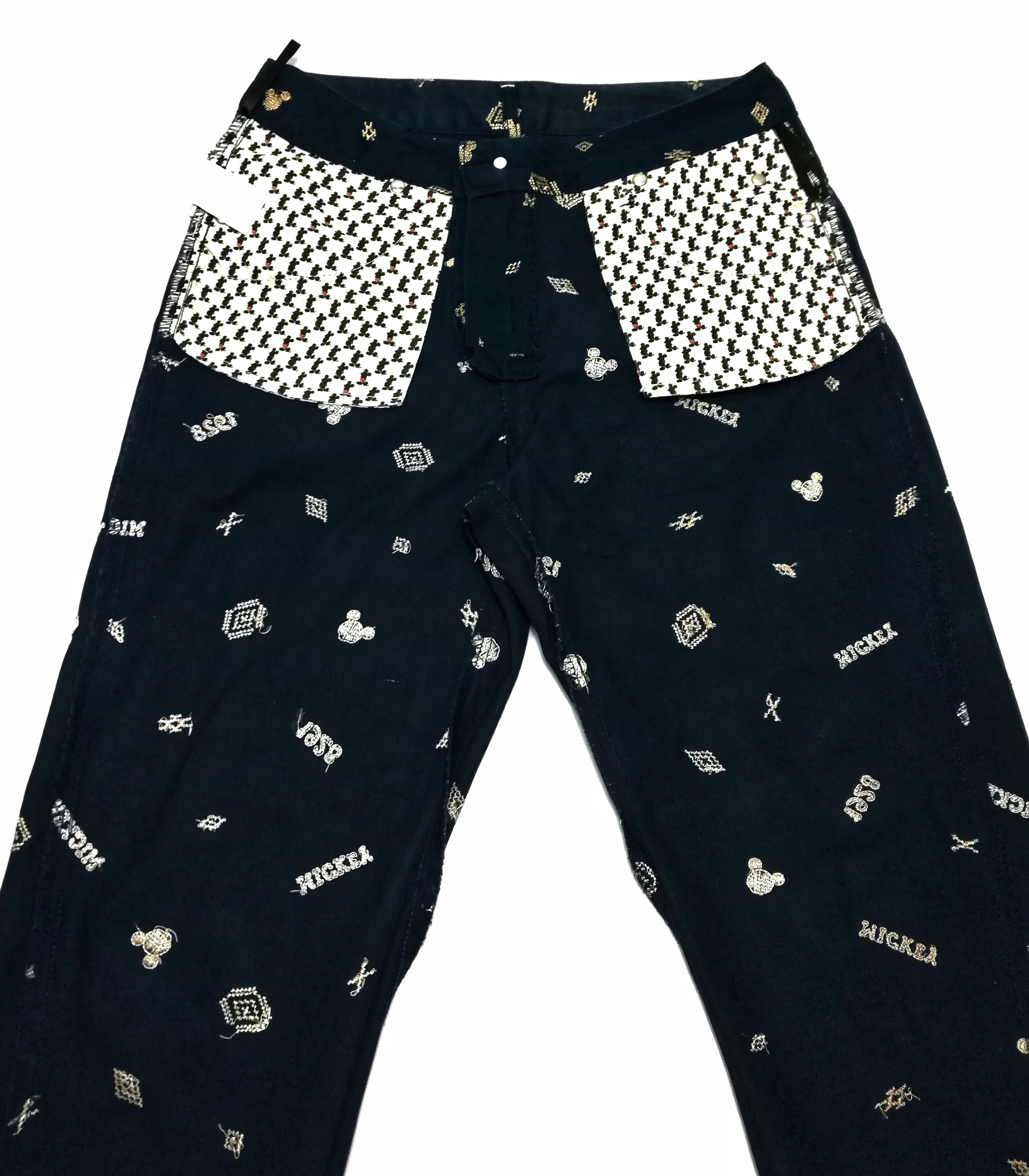 Disney × Mickey Mouse 🔥Disney Slim Fit Mickey Embroidered Casual Pants Cotton🔥 Size US 28 / EU 44 - 17 Thumbnail