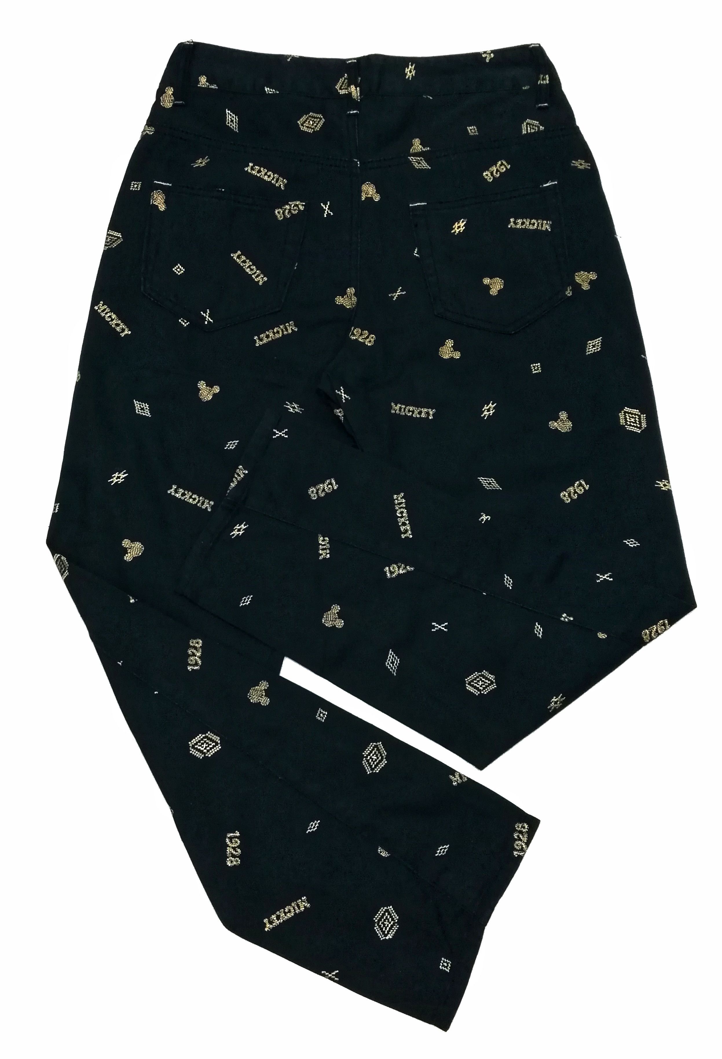 Disney × Mickey Mouse 🔥Disney Slim Fit Mickey Embroidered Casual Pants Cotton🔥 Size US 28 / EU 44 - 14 Thumbnail