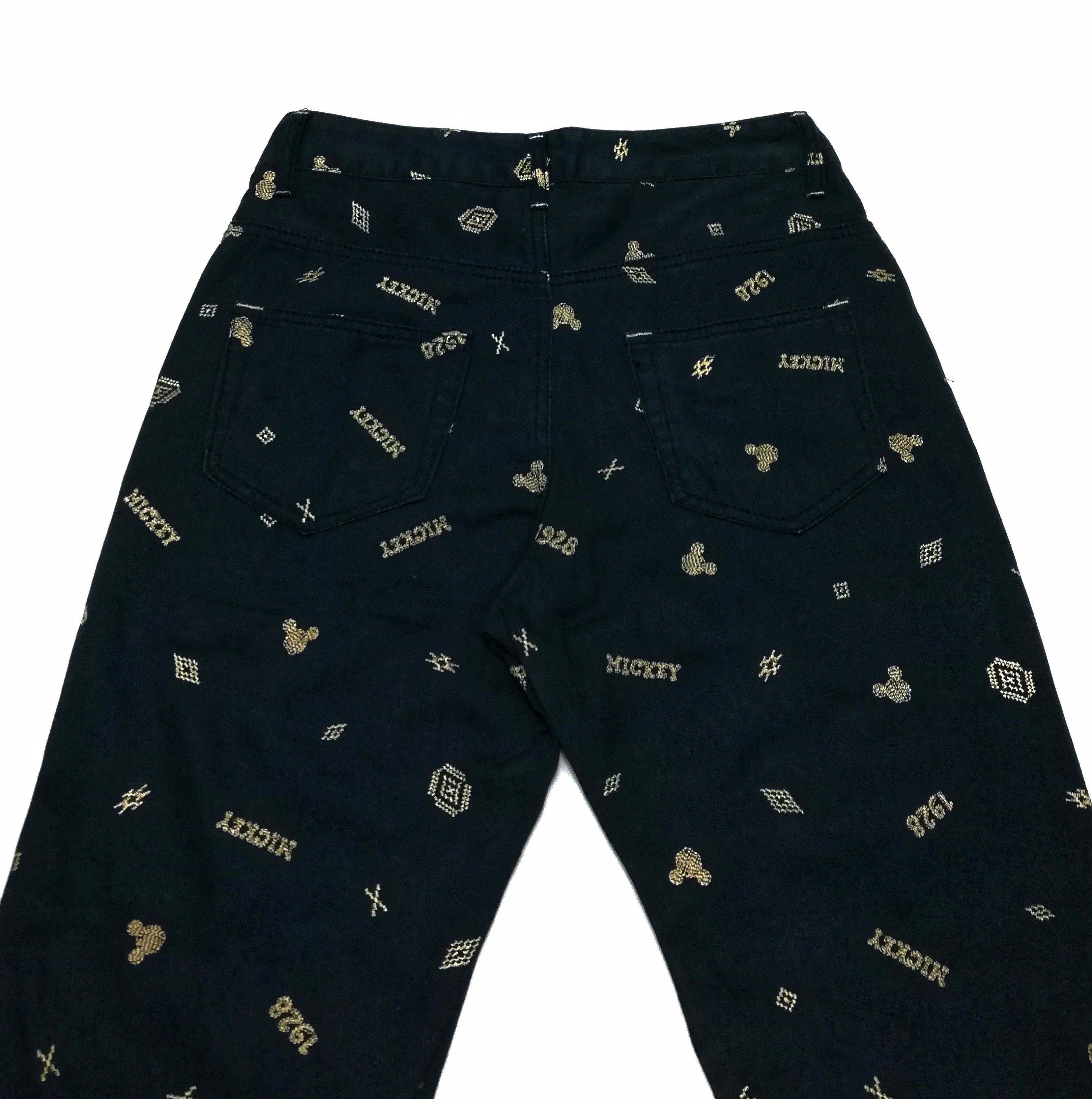 Disney × Mickey Mouse 🔥Disney Slim Fit Mickey Embroidered Casual Pants Cotton🔥 Size US 28 / EU 44 - 15 Thumbnail