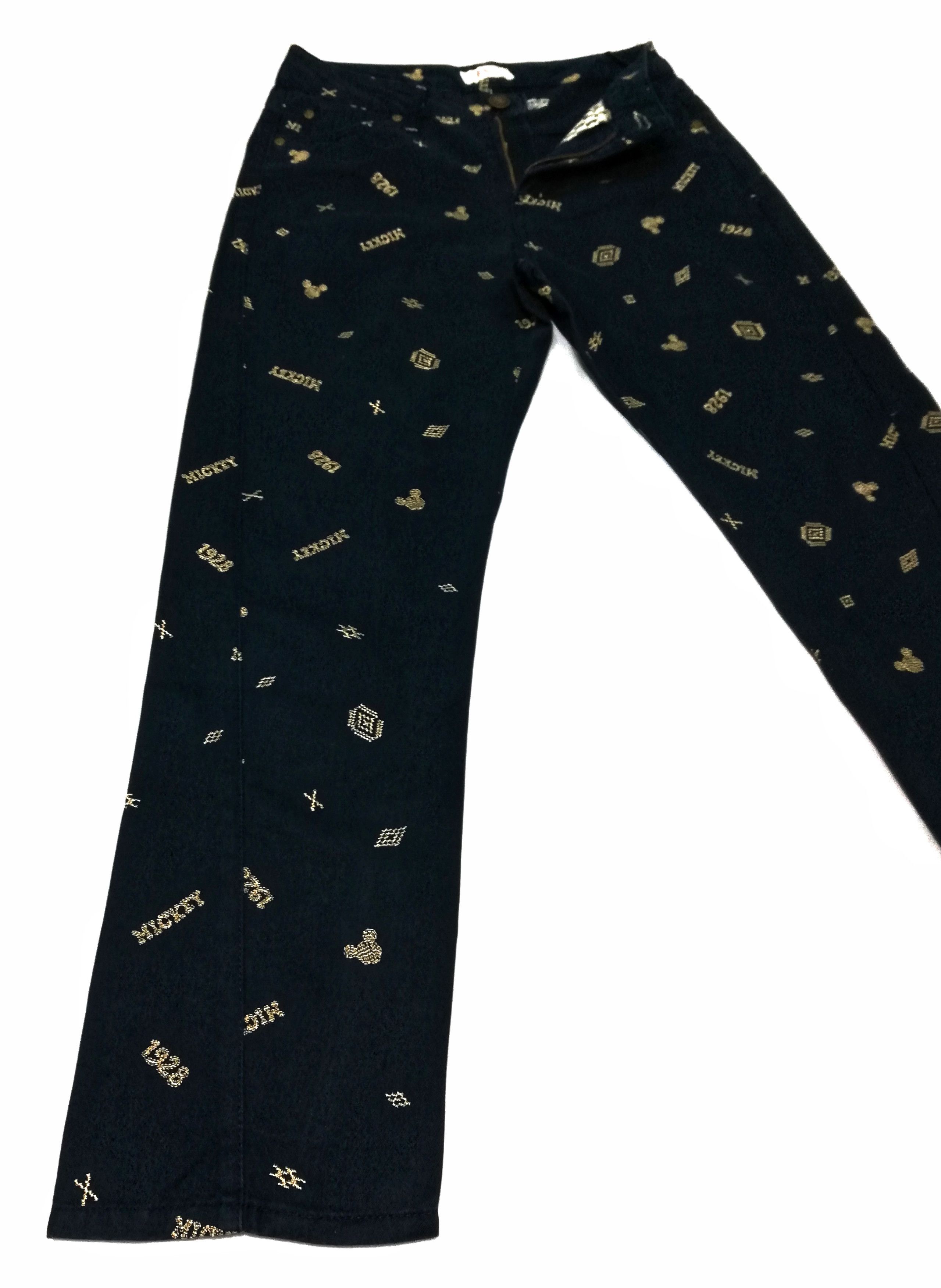 Disney × Mickey Mouse 🔥Disney Slim Fit Mickey Embroidered Casual Pants Cotton🔥 Size US 28 / EU 44 - 3 Thumbnail