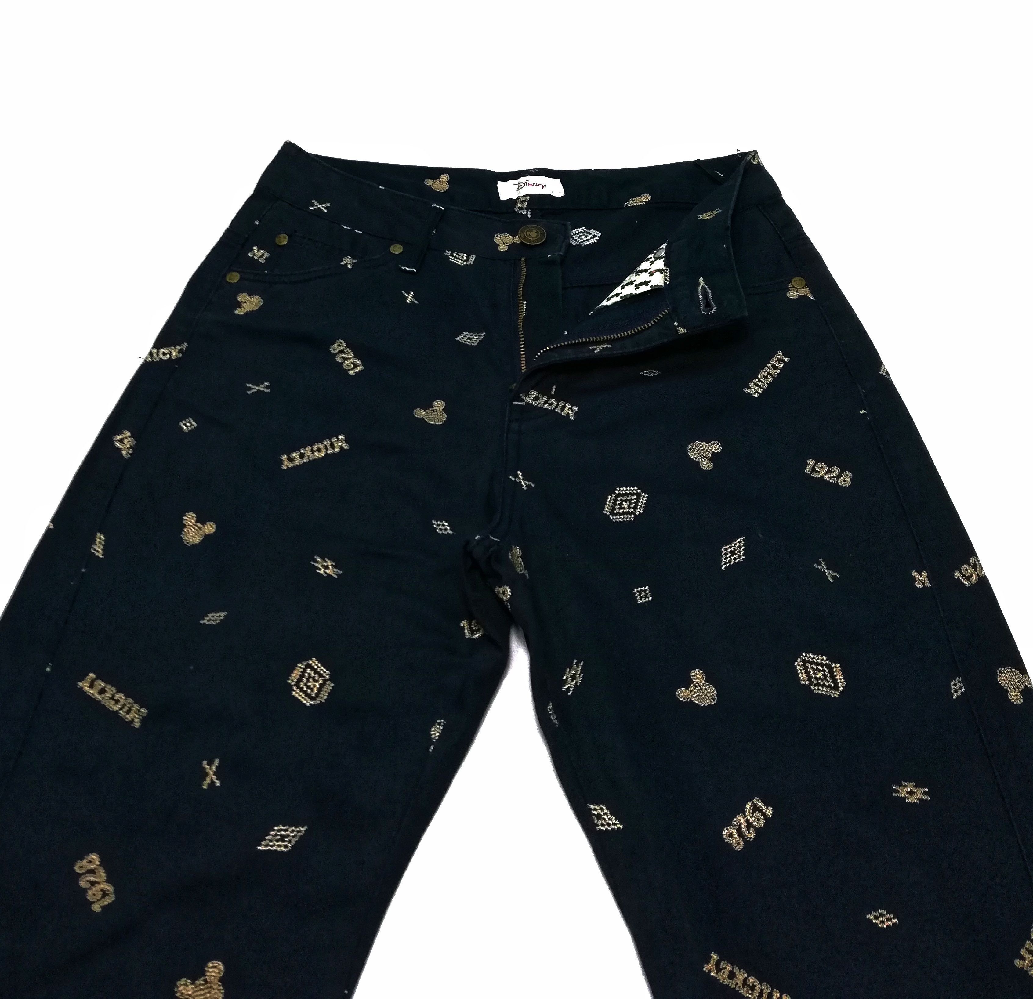 Disney × Mickey Mouse 🔥Disney Slim Fit Mickey Embroidered Casual Pants Cotton🔥 Size US 28 / EU 44 - 5 Thumbnail