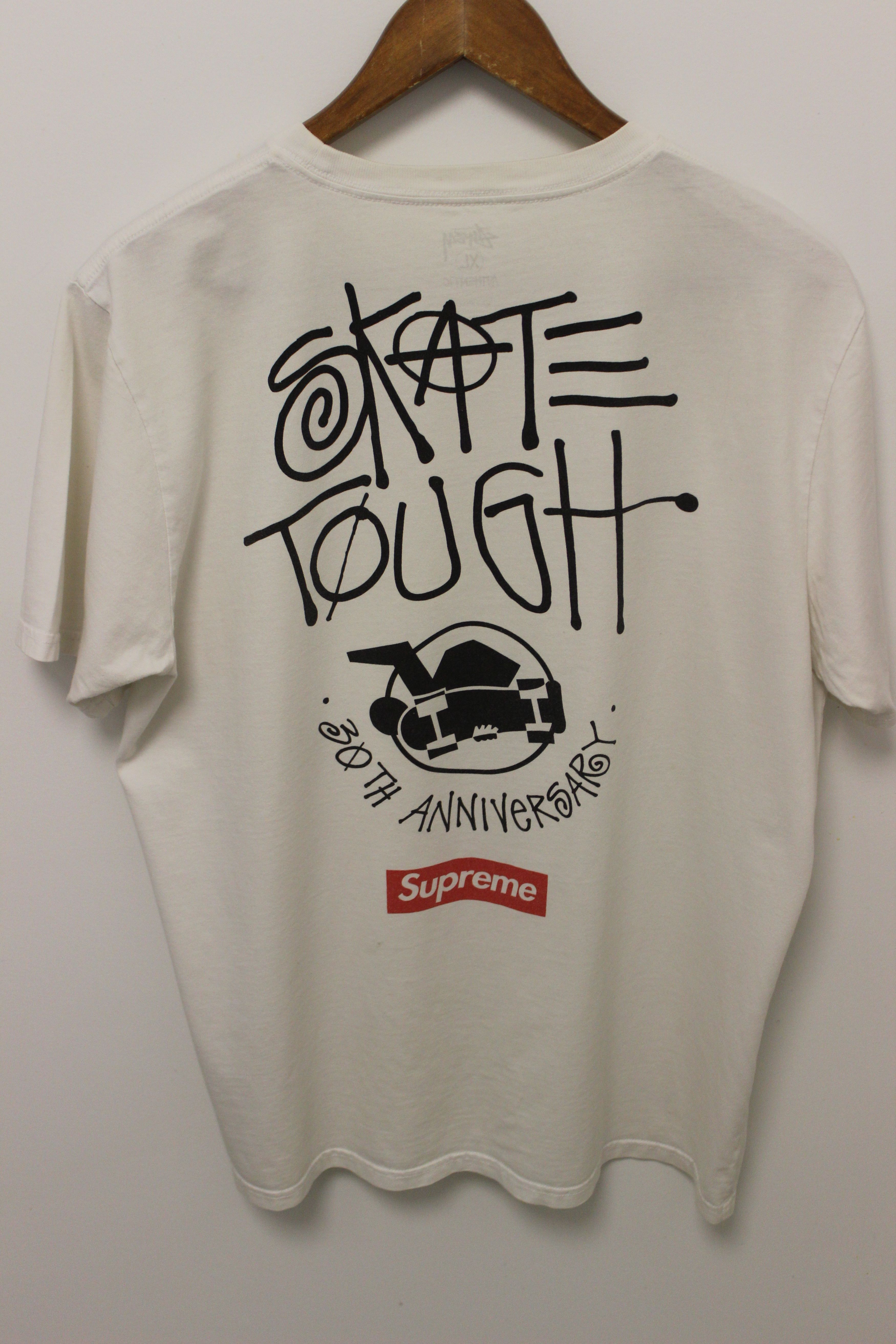 Stussy × Supreme RARE 30th Anniversary Skate Tough S/S Tee | Grailed