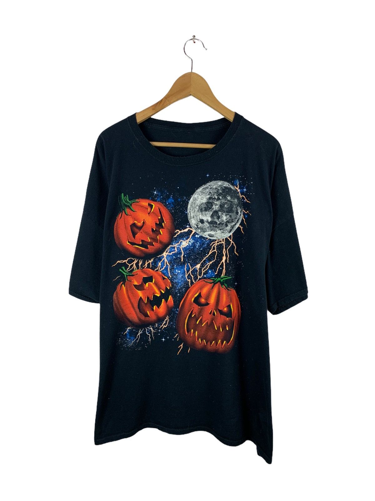 Vintage Halloween Pumpkin Horror American Thunder Style Tee Size US XXL / EU 58 / 5 - 1 Thumbnail