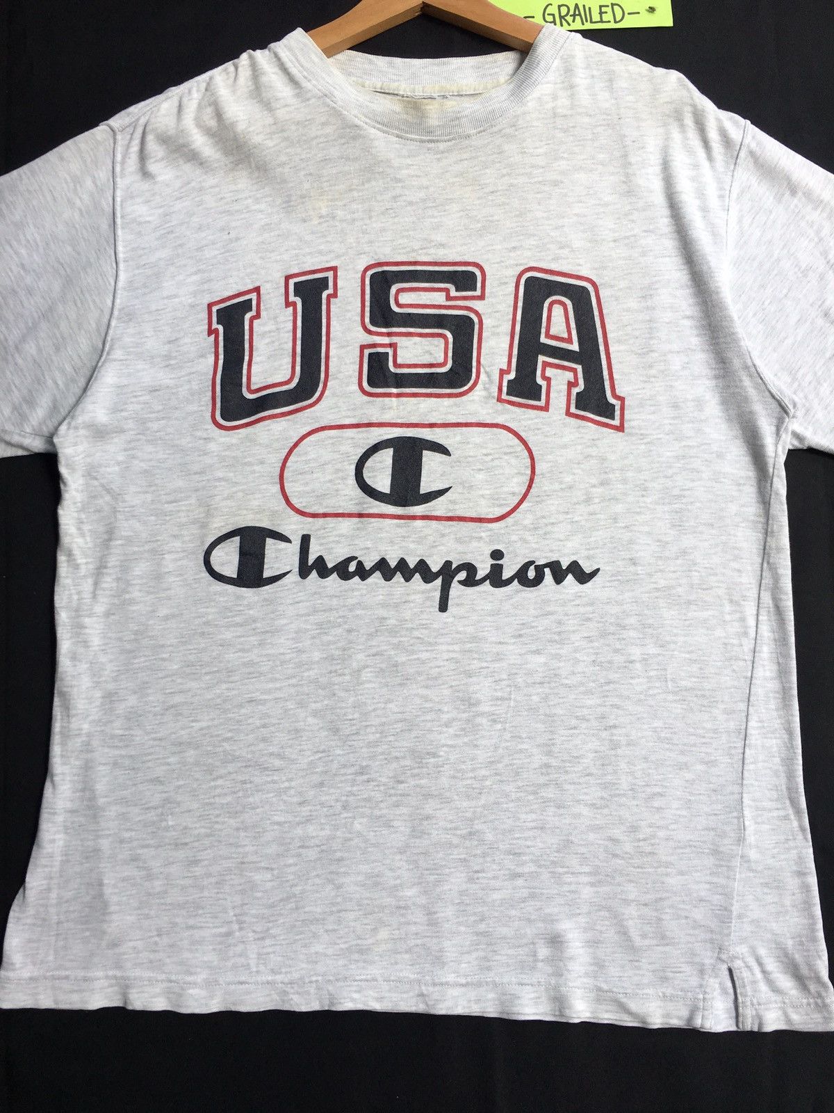 Champion Vintage Rare Champion USA Big Spellout Tshirt Size US L / EU 52-54 / 3 - 5 Thumbnail