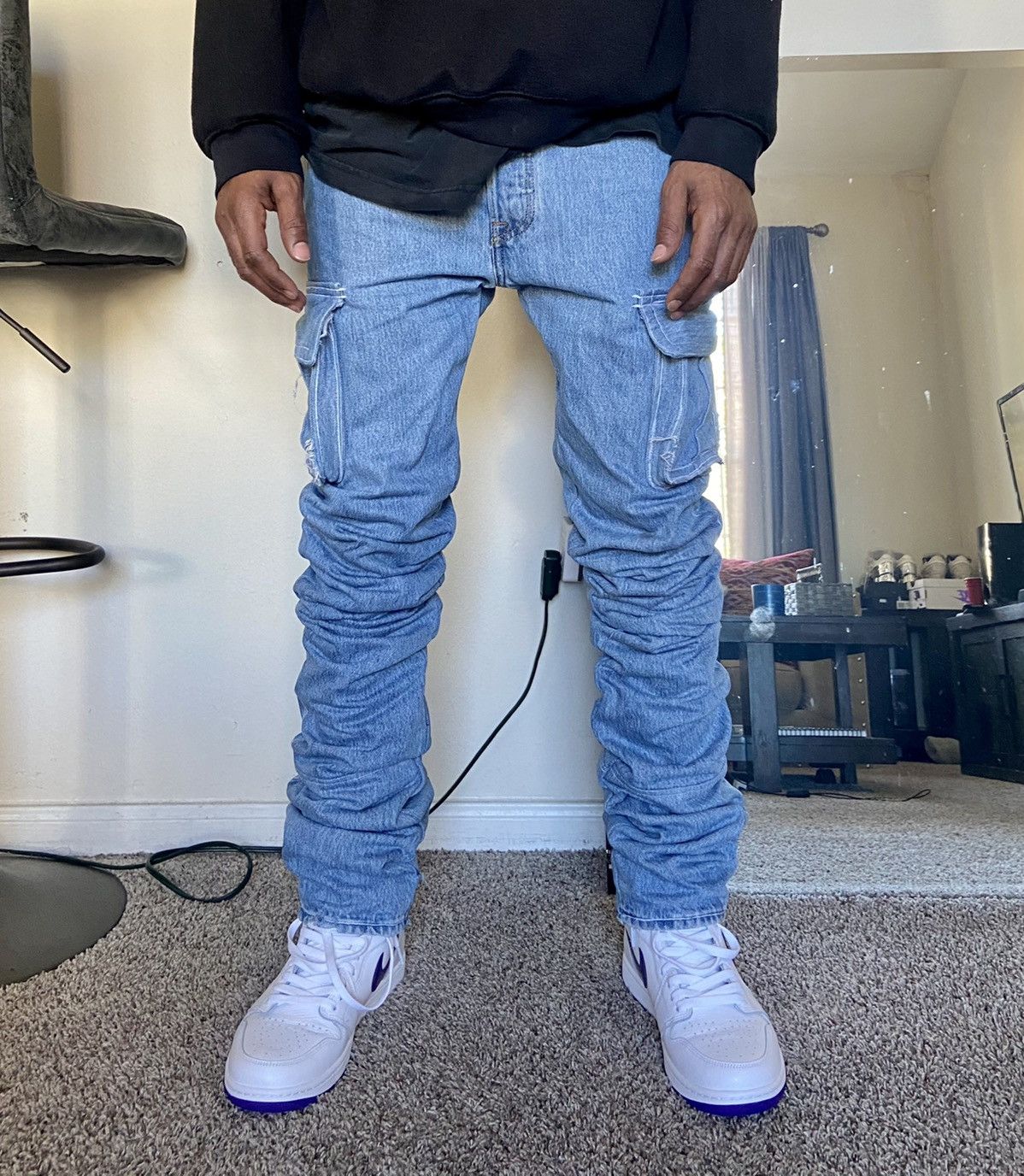 Levi's Levi’s custom stacked denim cargo pants | Grailed