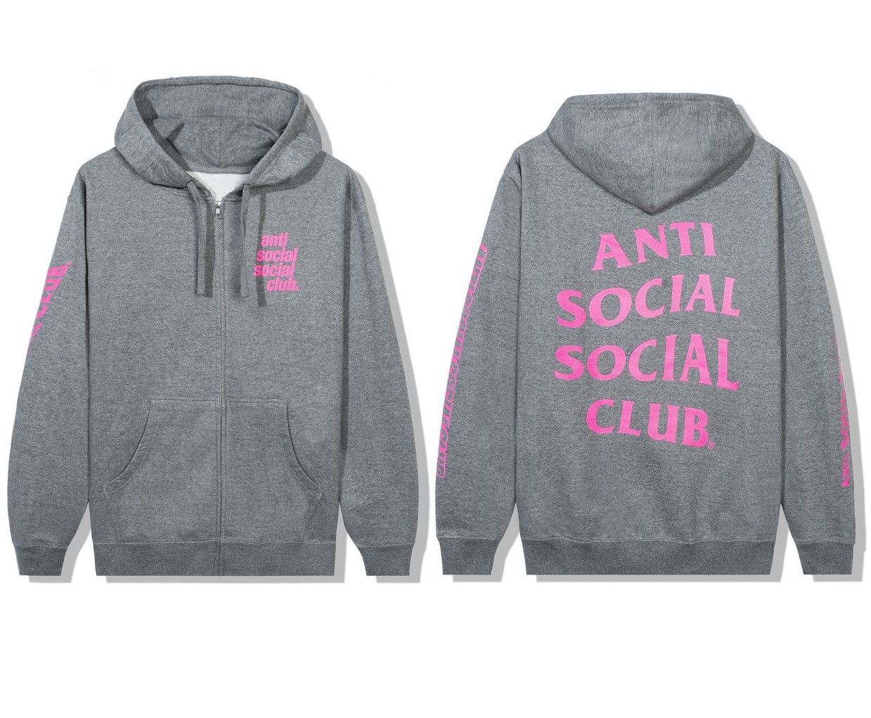 Anti Social Social Club DS ASSC Split Grey Zip Hoodie BAPE KITH FTP FOG CDG OOTD Size US L / EU 52-54 / 3 - 1 Thumbnail