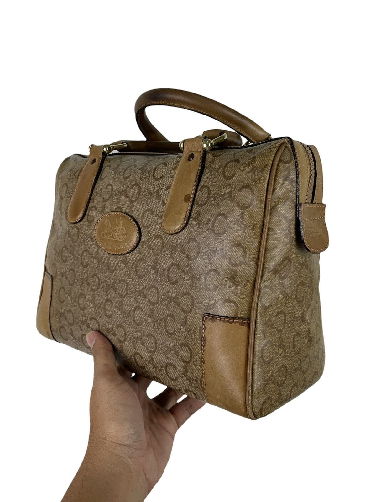 Celine CELINE Vintage Macadam Boston Bag Monogram – Riri Zipper Size ONE SIZE - 10 Thumbnail