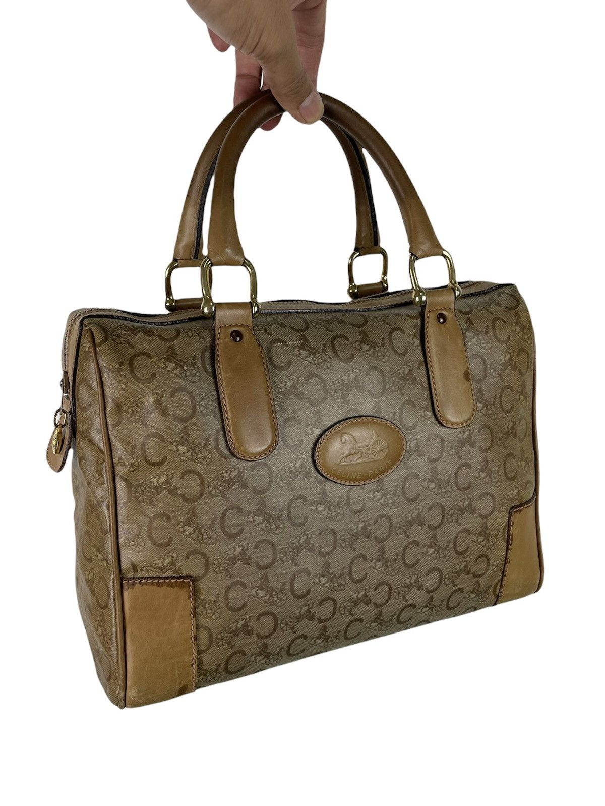 Celine CELINE Vintage Macadam Boston Bag Monogram – Riri Zipper Size ONE SIZE - 11 Thumbnail