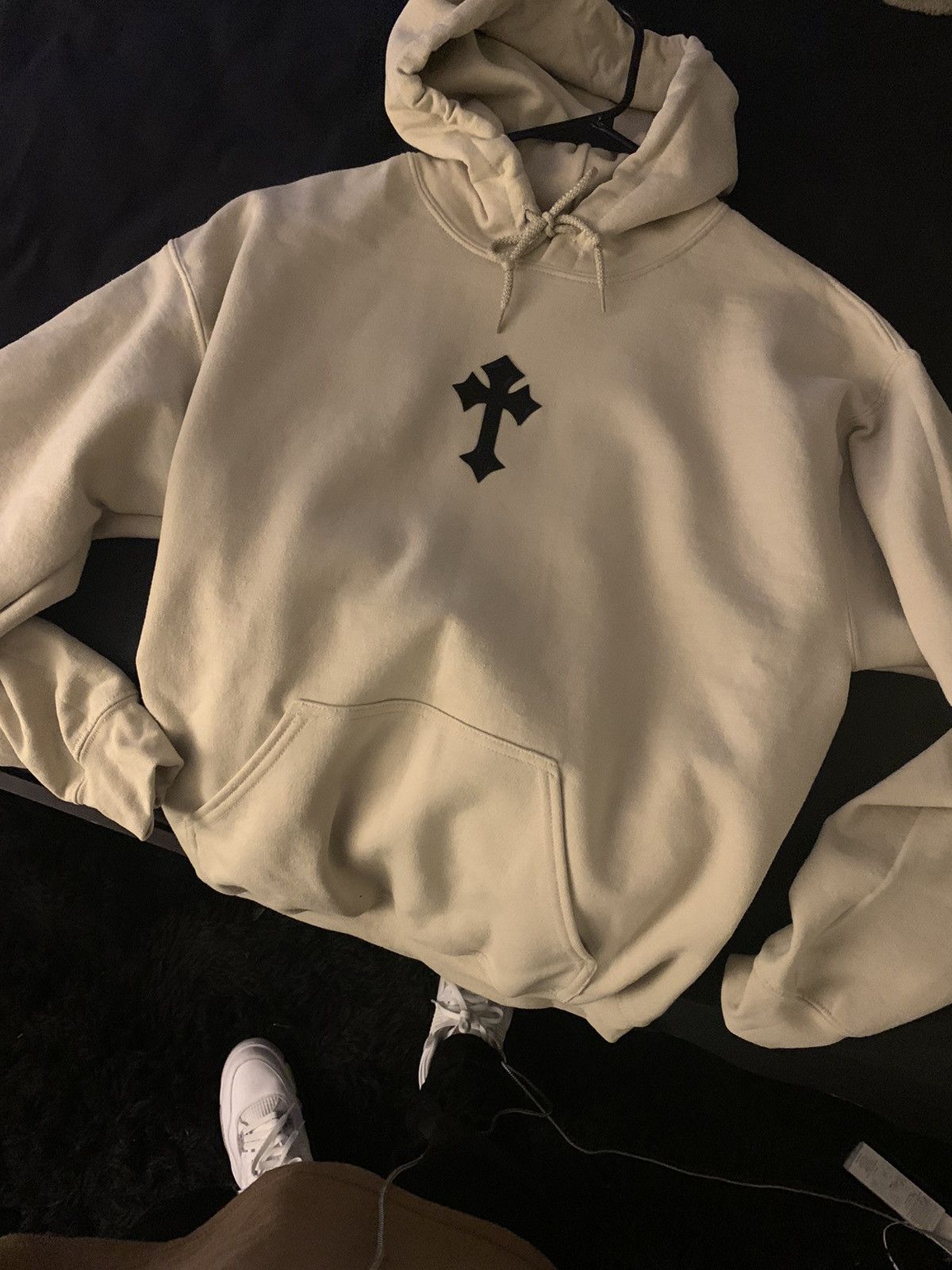 Vintage Rhinestones Skeleton Hands and Cross Hoodie | Grailed