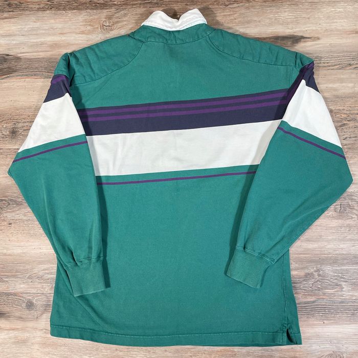 Vintage 90s Vintage Colorblock Striped Rugby Shirt w/ padded elbows ...