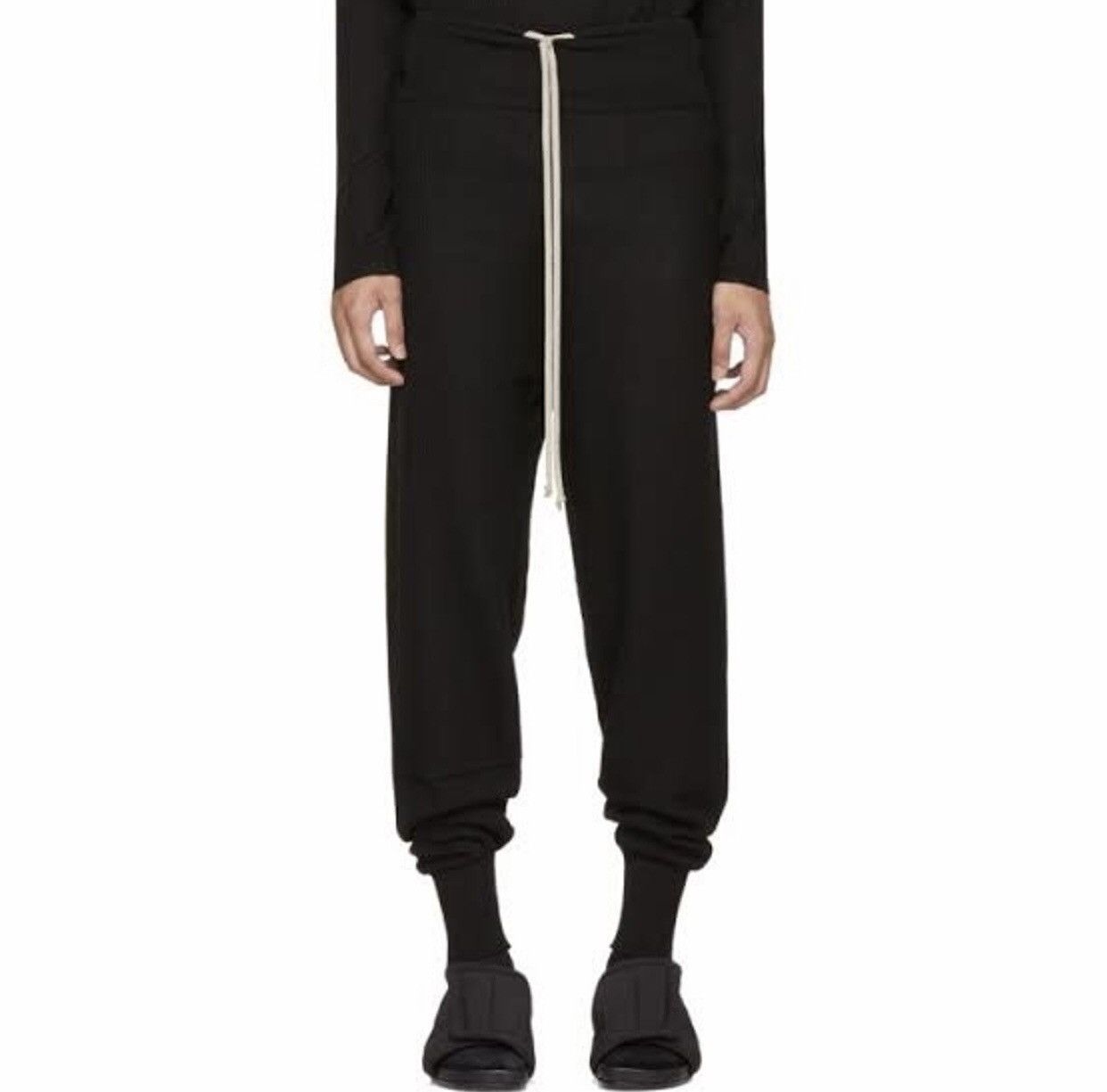 Rick Owens Wool Drawsting Long Lounge Pants Size US 30 / EU 46 - 1 Thumbnail