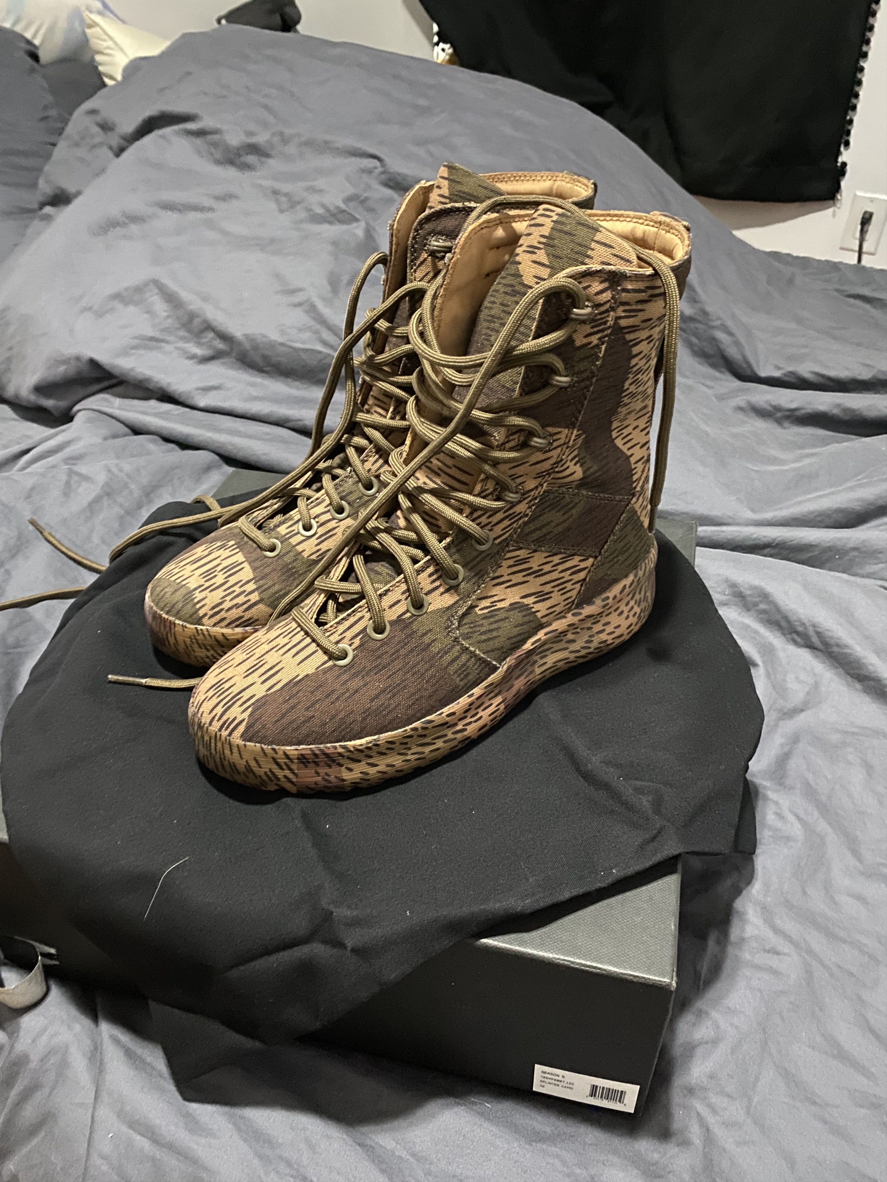 Yeezy Season 6 Splinter Camo Washed Canvas Boot Footwear